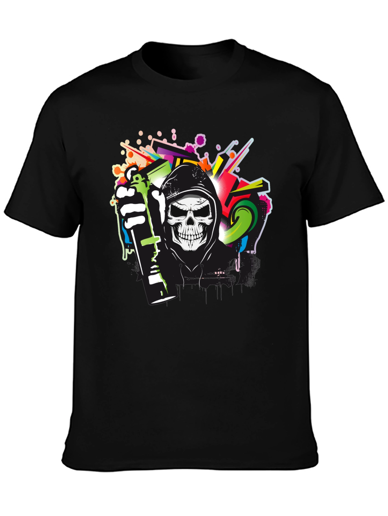 Graffiti Skull Graphic Tee - Urban Style
