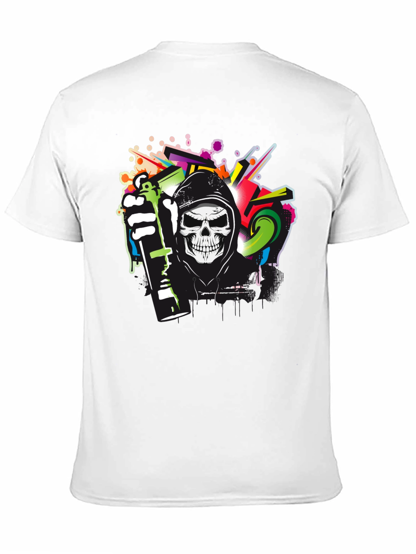 Graffiti Skull Graphic Tee - Urban Style
