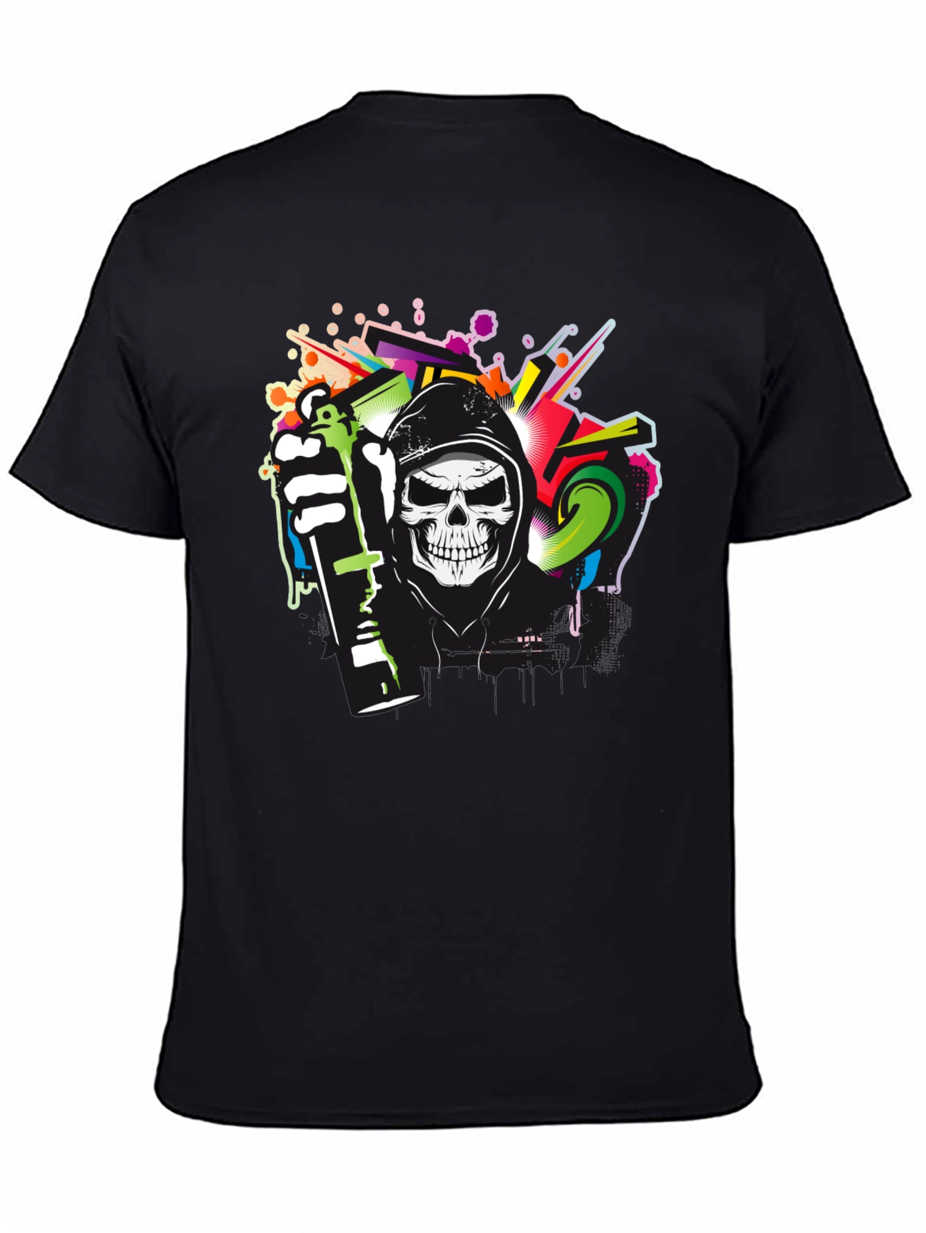 Graffiti Skull Graphic Tee - Urban Style