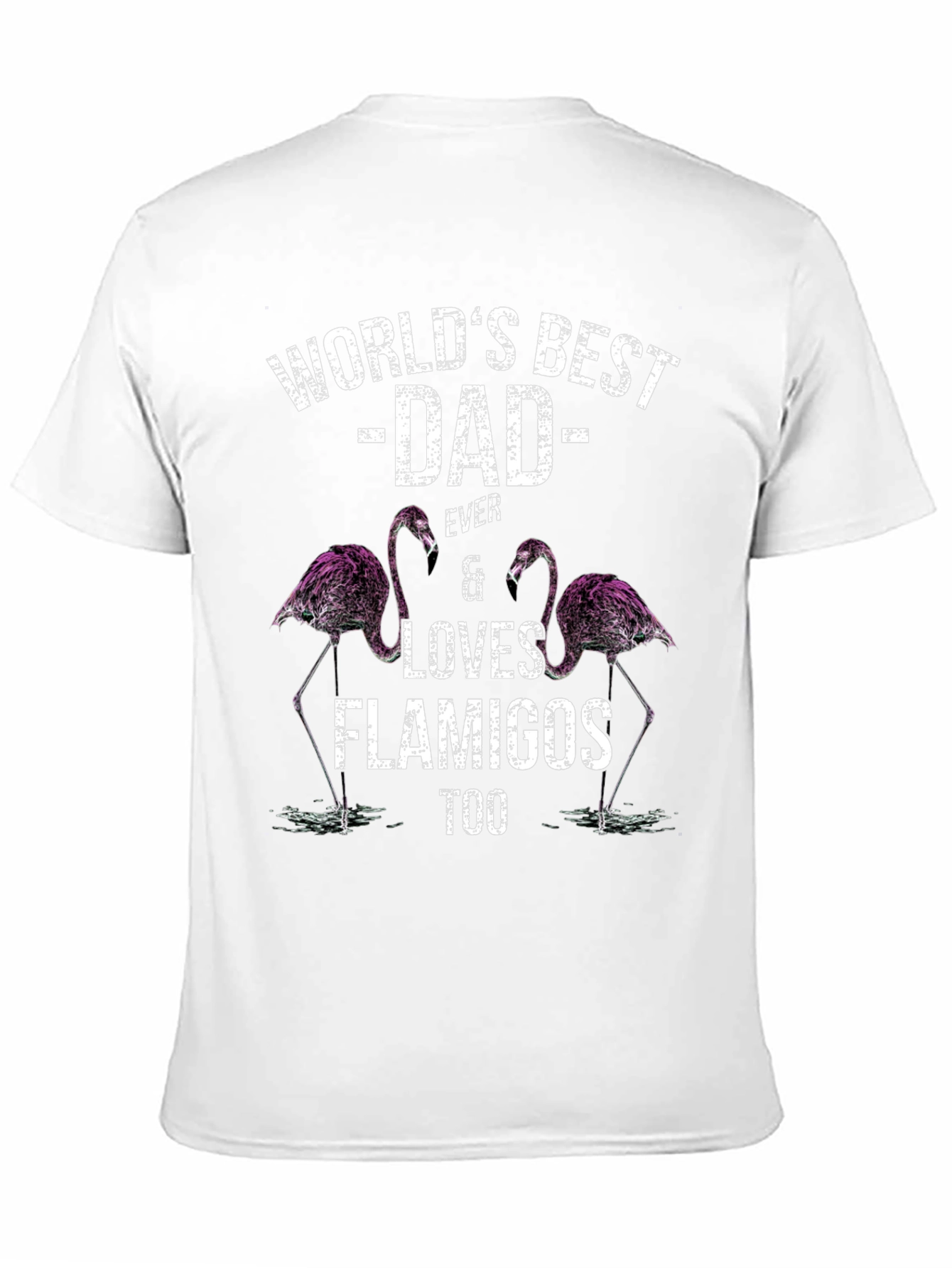 Worlds Best Dad Flamingo Graphic T-Shirt