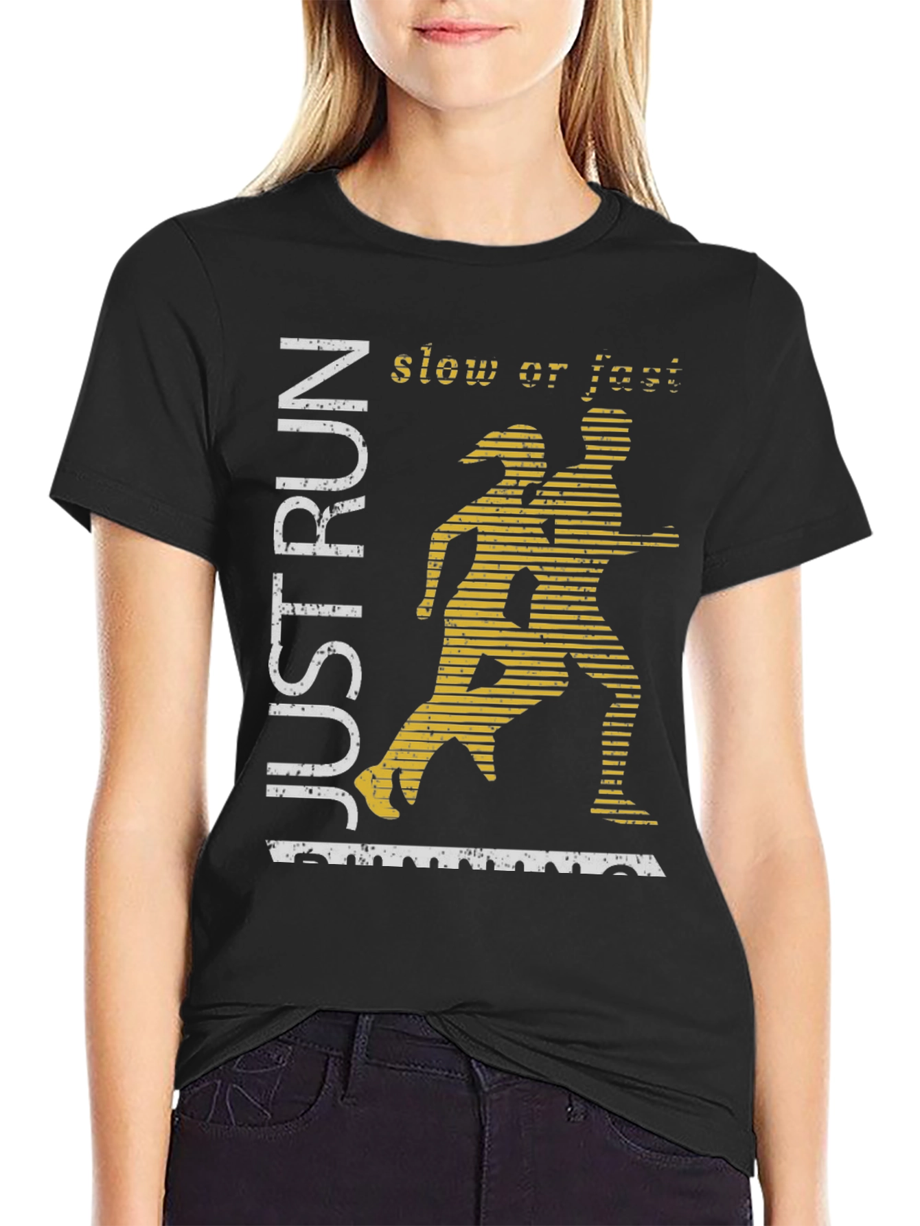 Just Run Graphic Tee - Mens Black Running Shirt