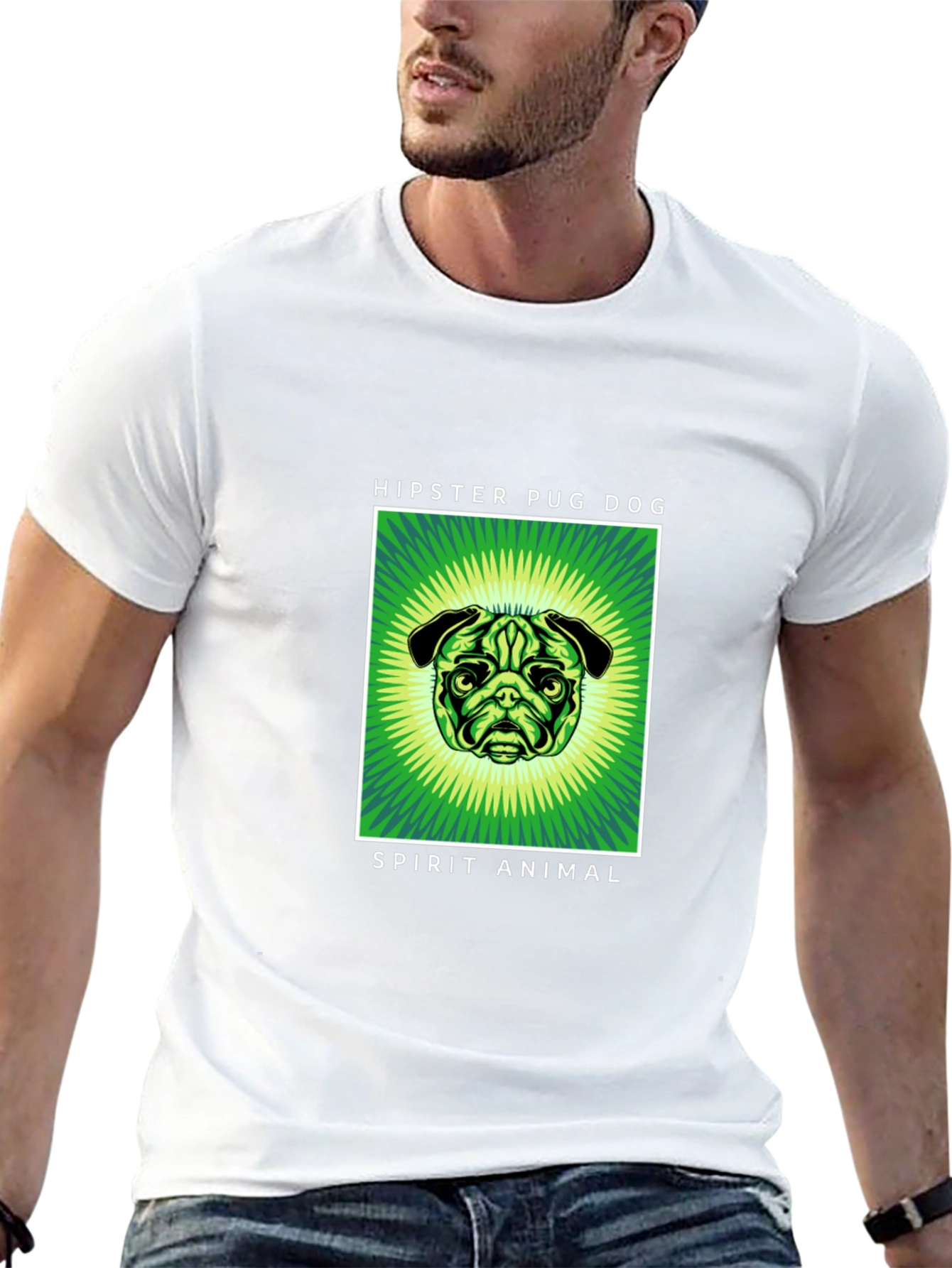 Hipster Pug Dog Spirit Animal Graphic T-Shirt