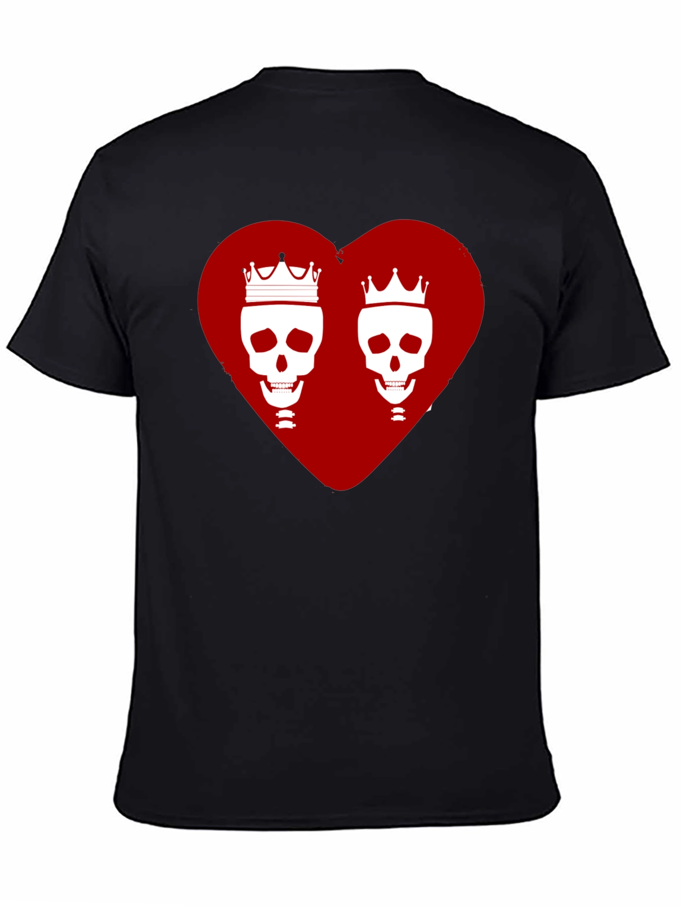 King & Queen Skull Heart Graphic Tee