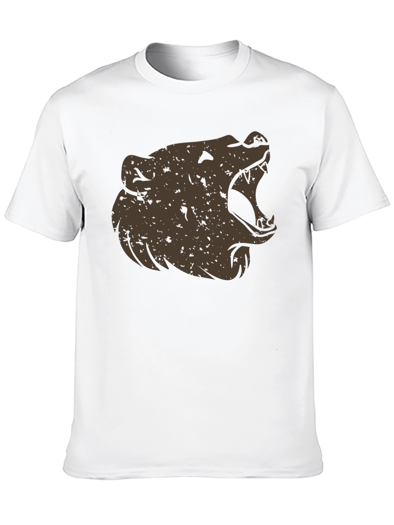 Roaring Bear Graphic Tee - Black Cotton Comfort