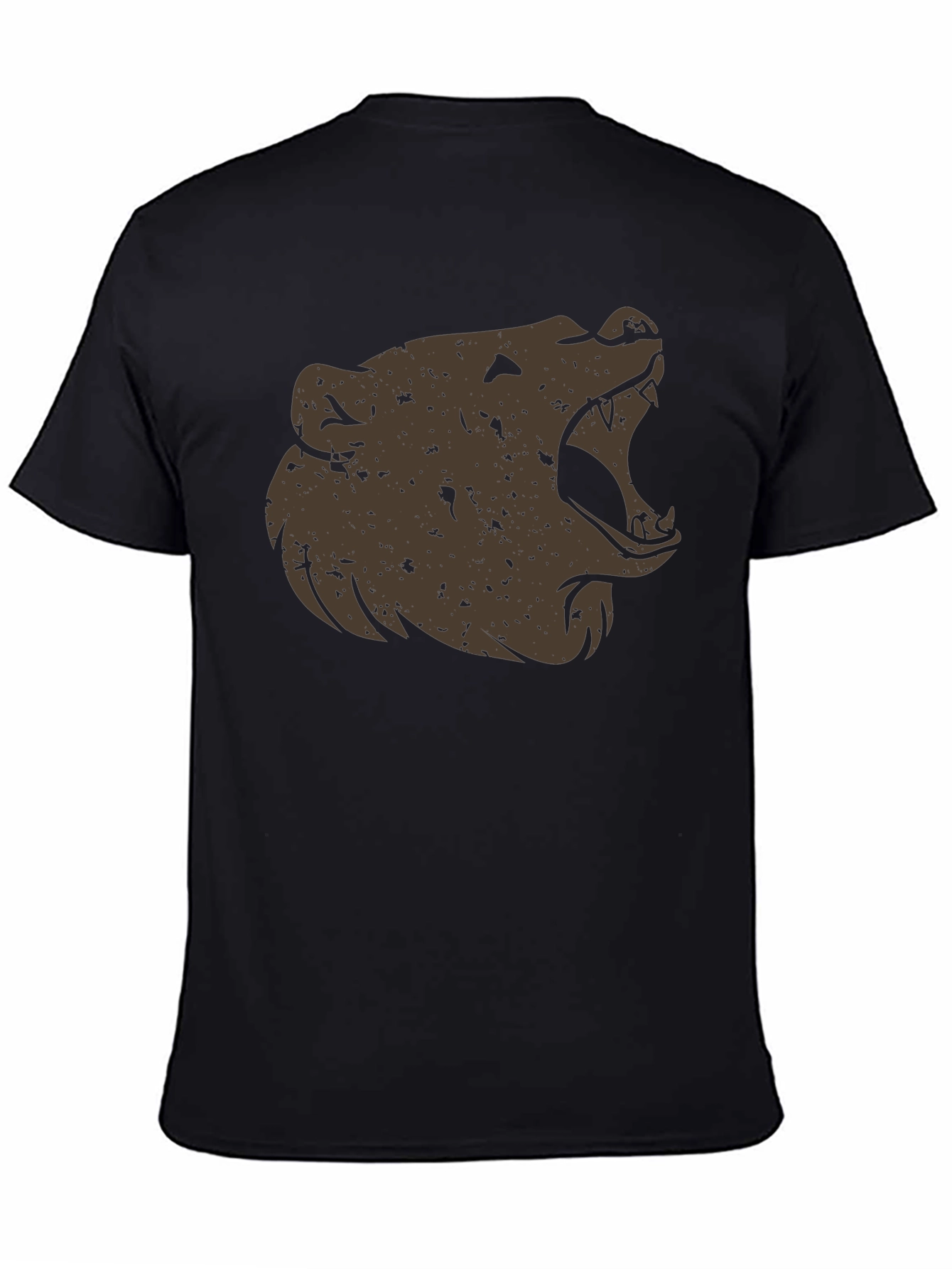 Roaring Bear Graphic Tee - Black Cotton Comfort