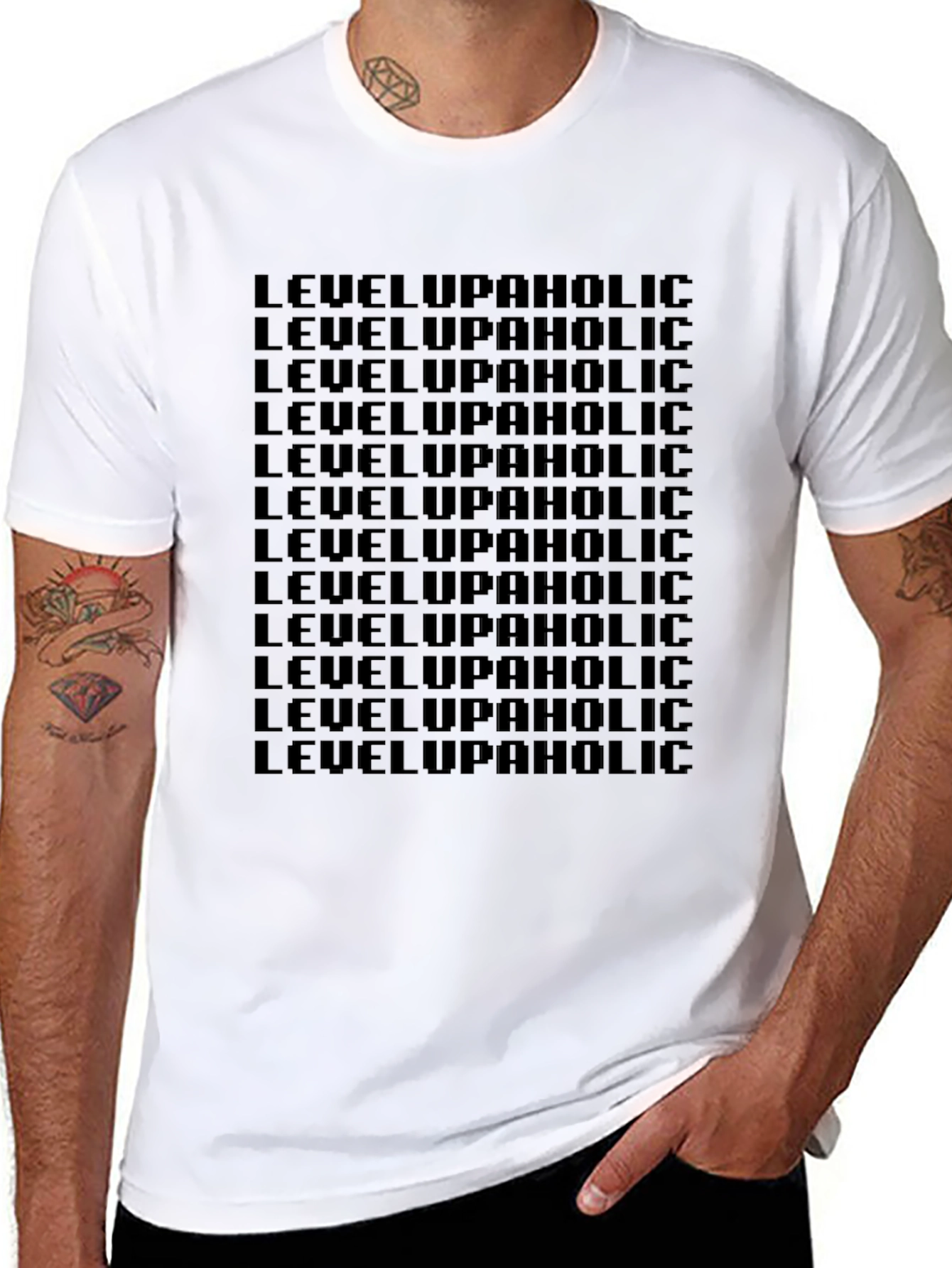 Level Upaholic Black Graphic Tee
