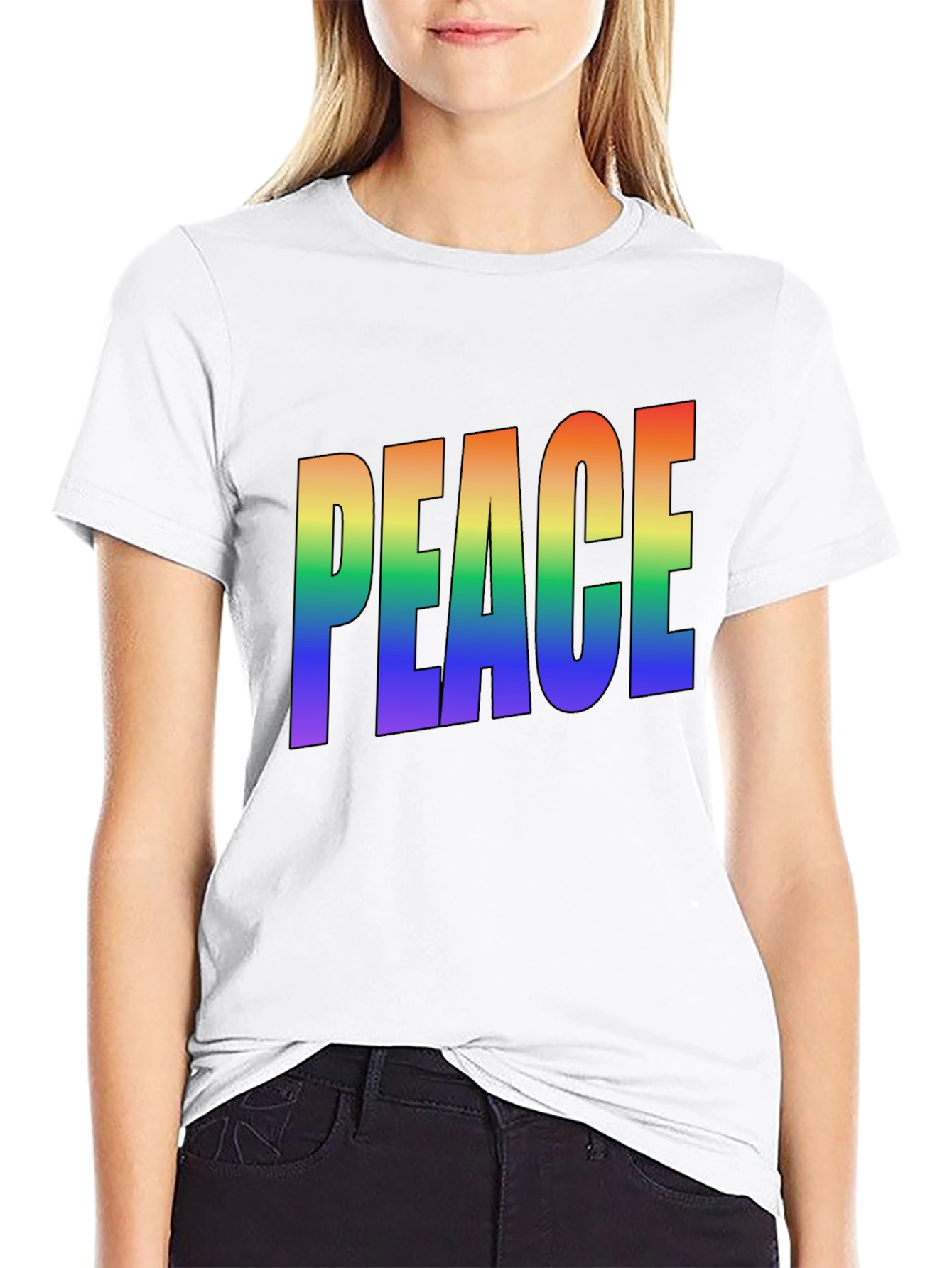 Rainbow PEACE Graphic T-Shirt - Pride
