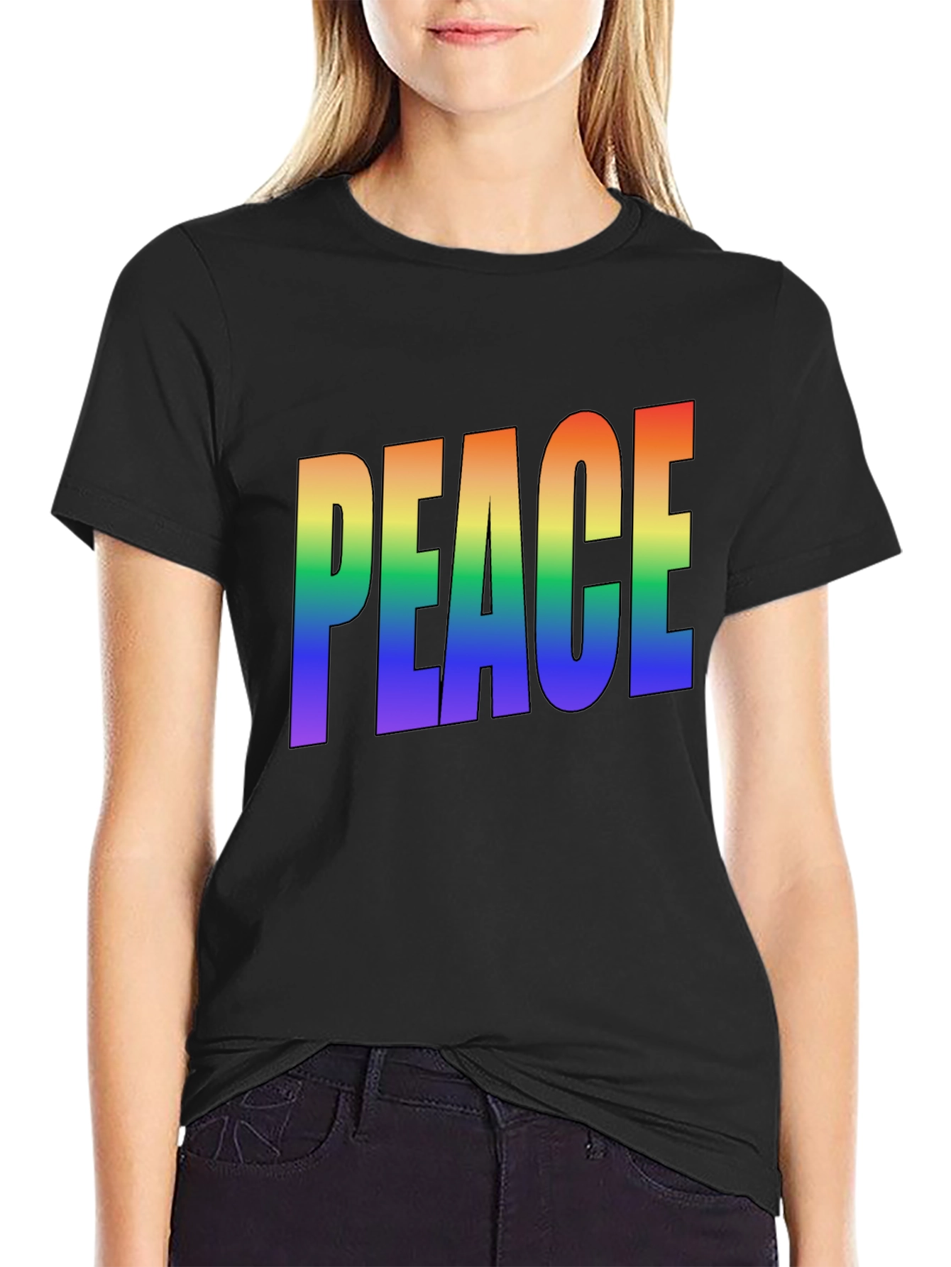 Rainbow PEACE Graphic T-Shirt - Pride