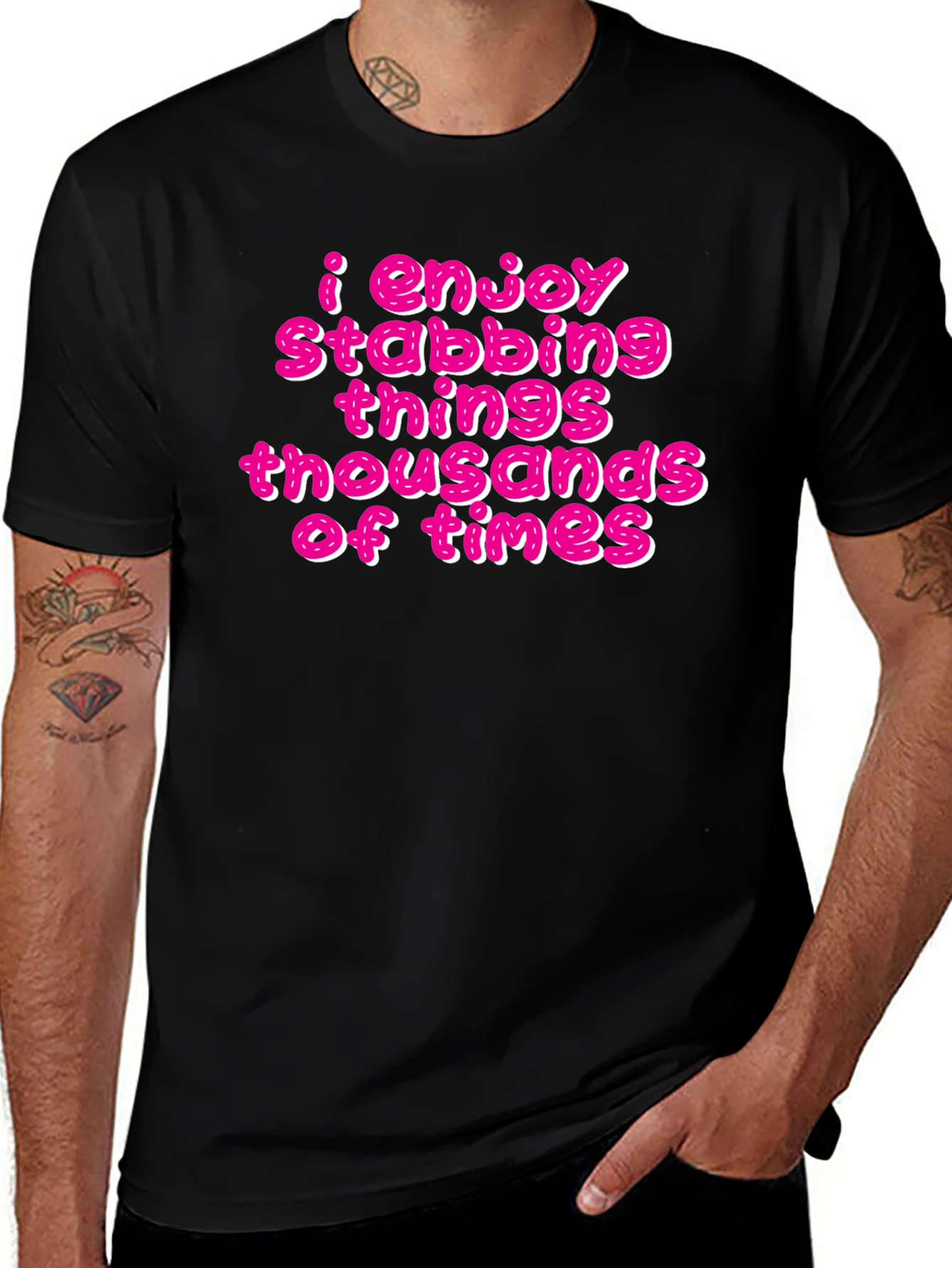 I Enjoy Stabbing Things T-Shirt Funny Graphic Tee