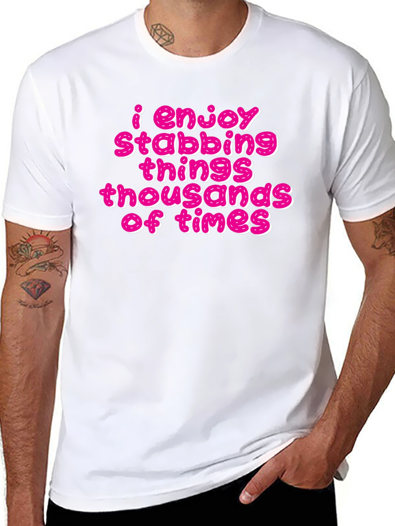 I Enjoy Stabbing Things T-Shirt Funny Graphic Tee