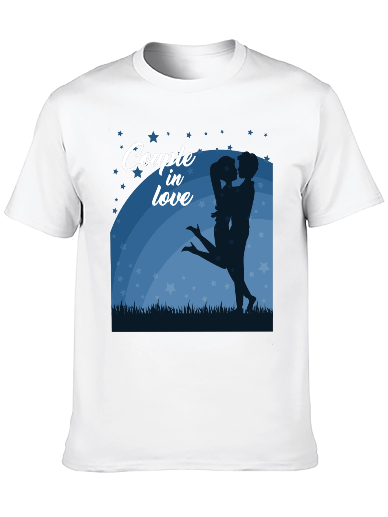 Couple in Love Graphic Tee - Romantic Black Shirt