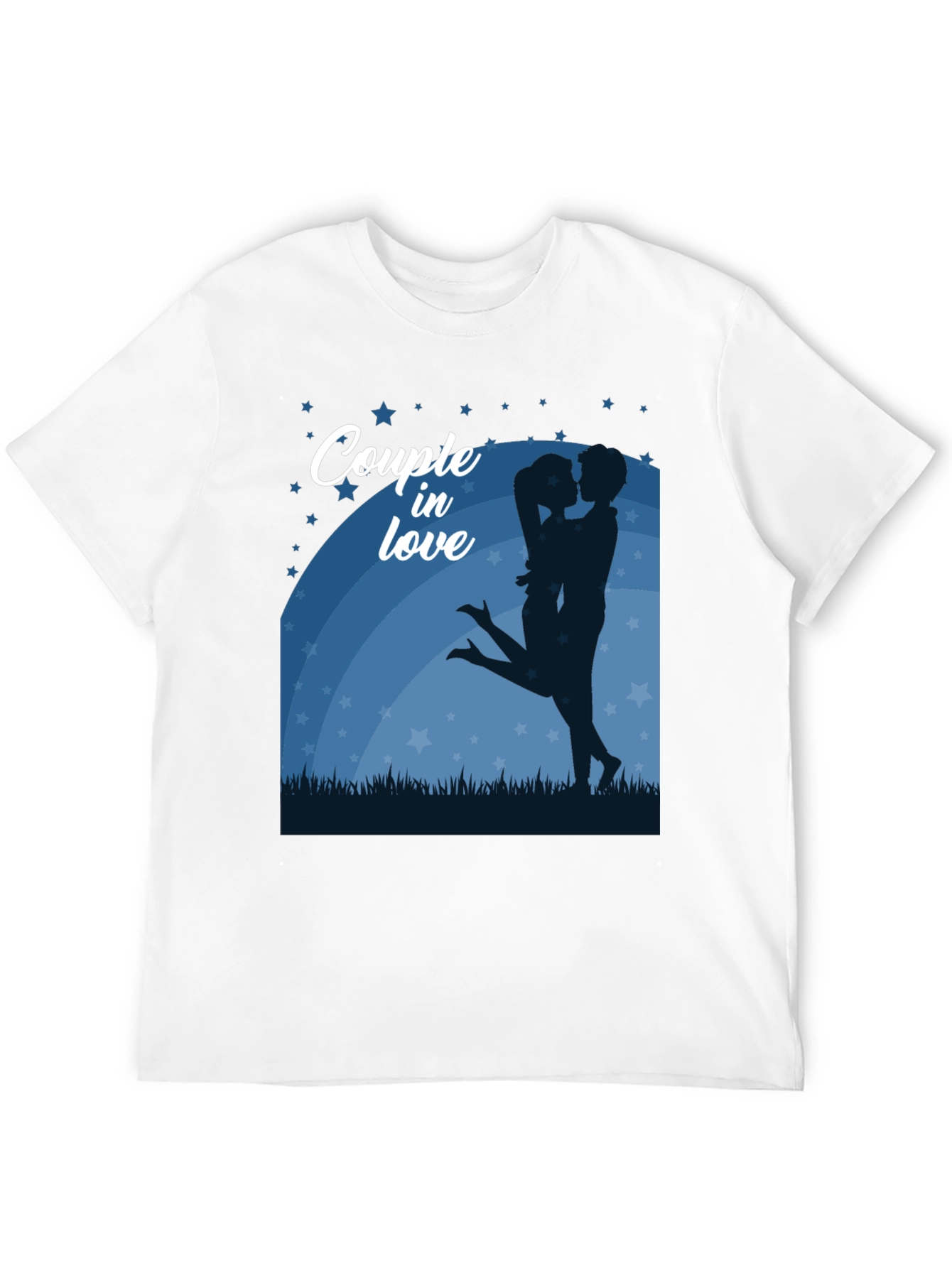 Couple in Love Graphic Tee - Romantic Black Shirt
