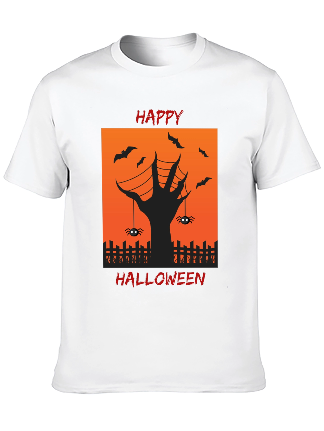 Happy Halloween T-Shirt with Spooky Hand Design