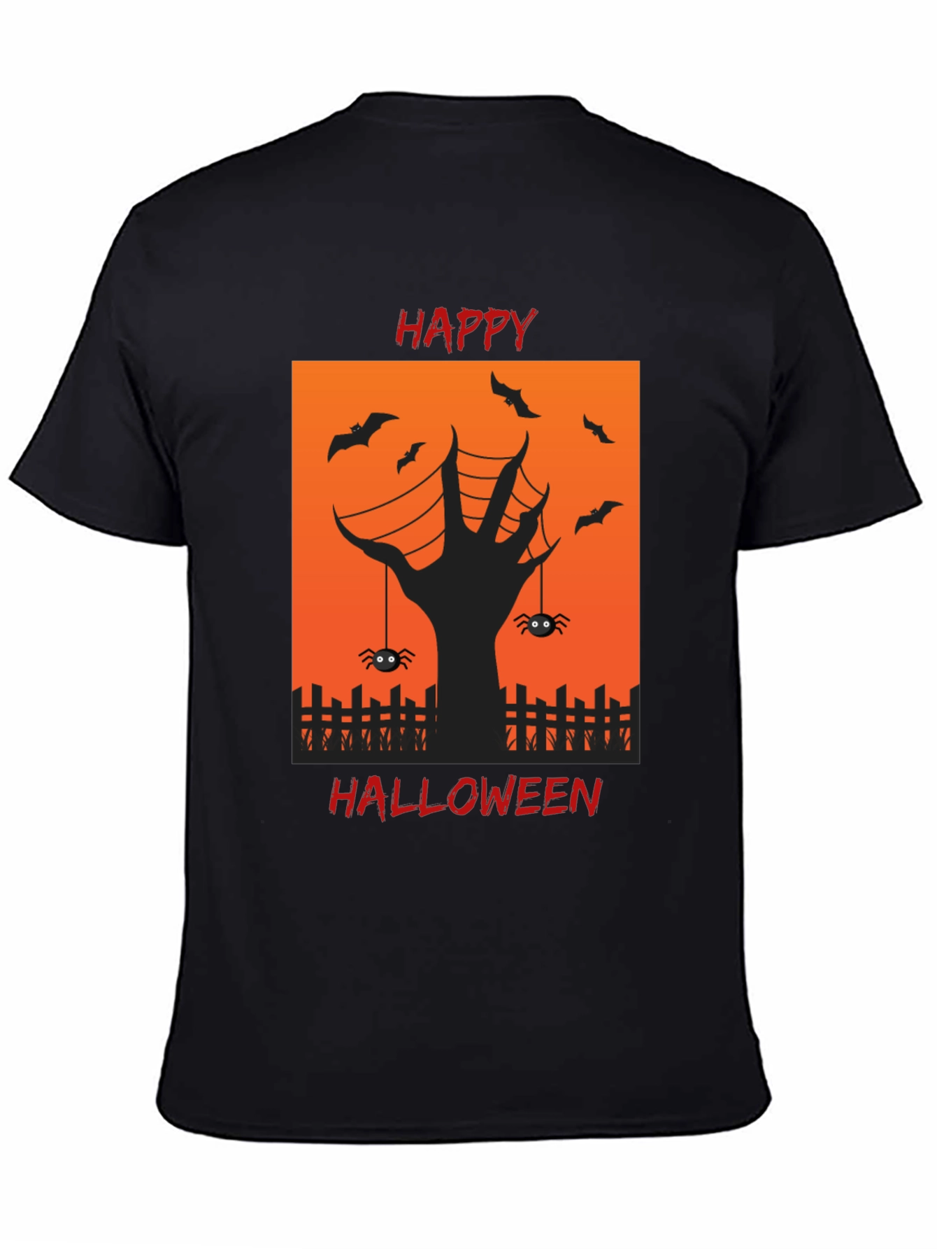 Happy Halloween T-Shirt with Spooky Hand Design