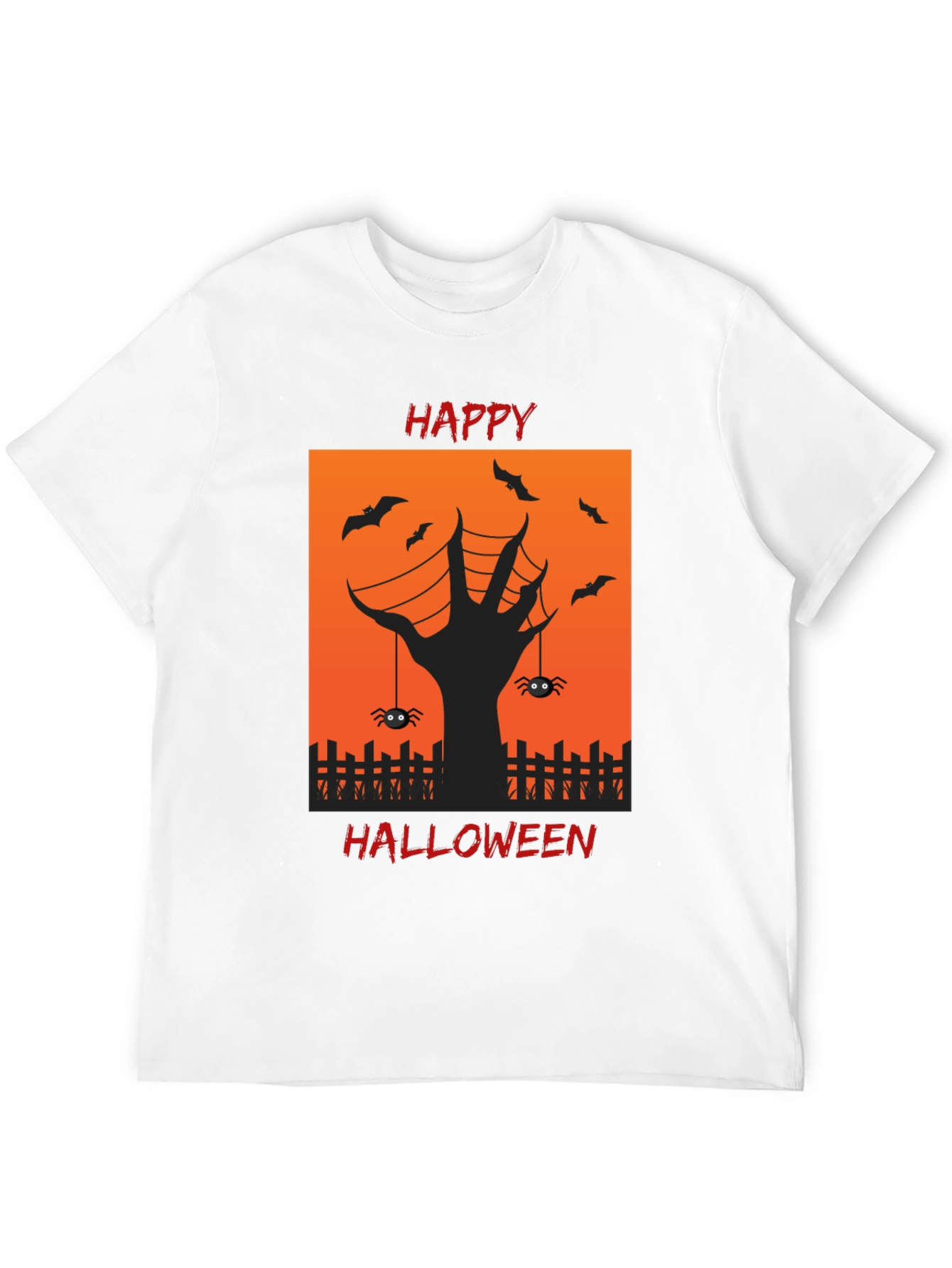 Happy Halloween T-Shirt with Spooky Hand Design