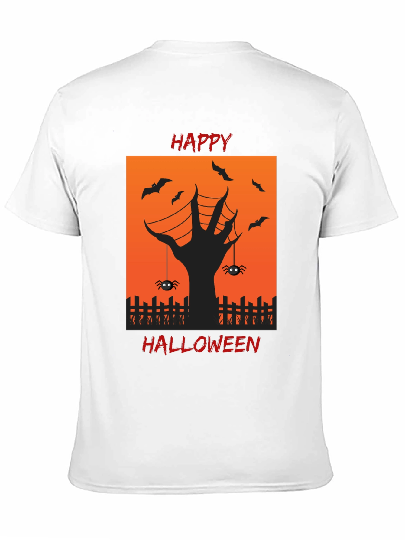 Happy Halloween T-Shirt with Spooky Hand Design