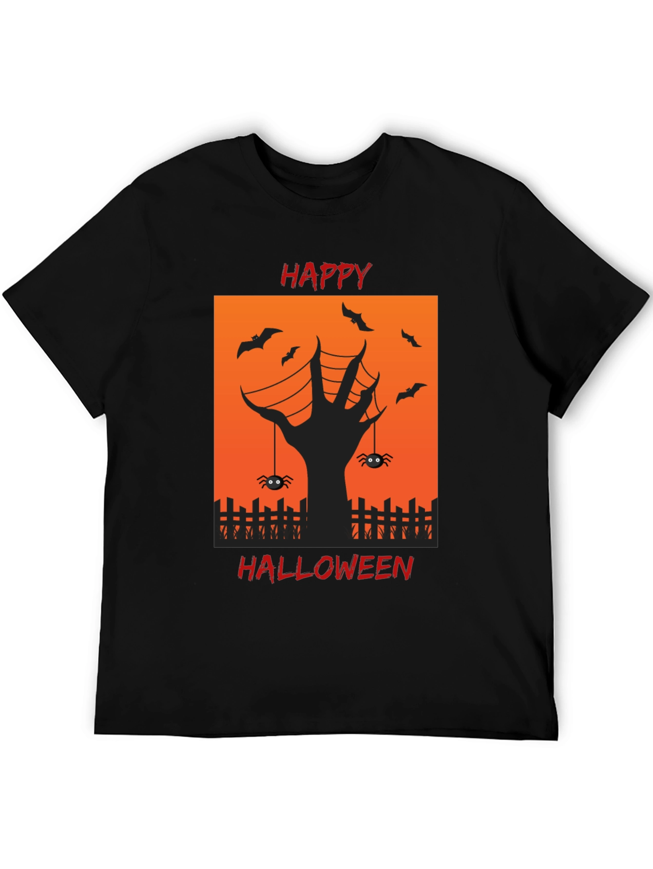 Happy Halloween T-Shirt with Spooky Hand Design