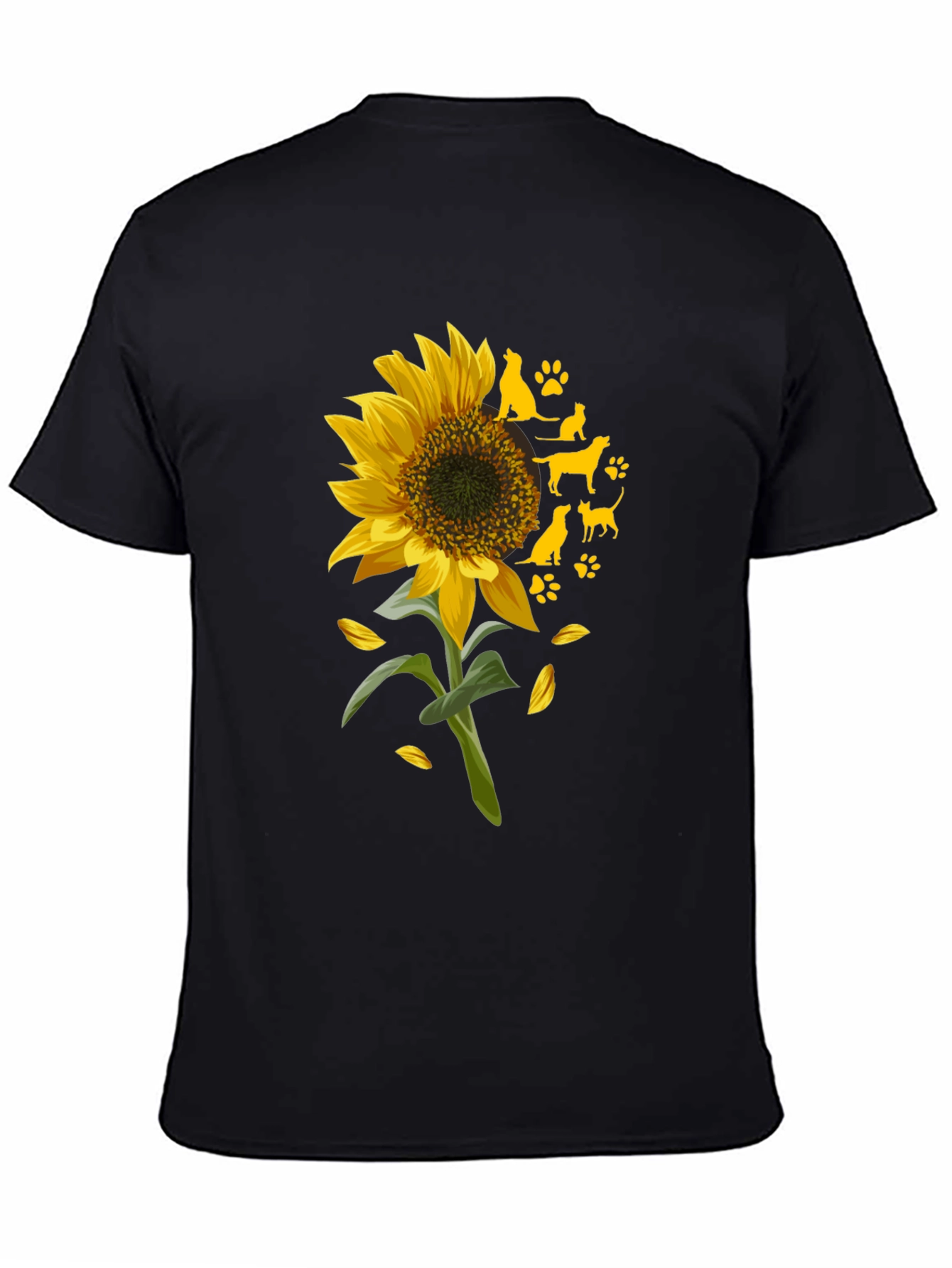 Sunflower & Dog Silhouette Graphic Tee