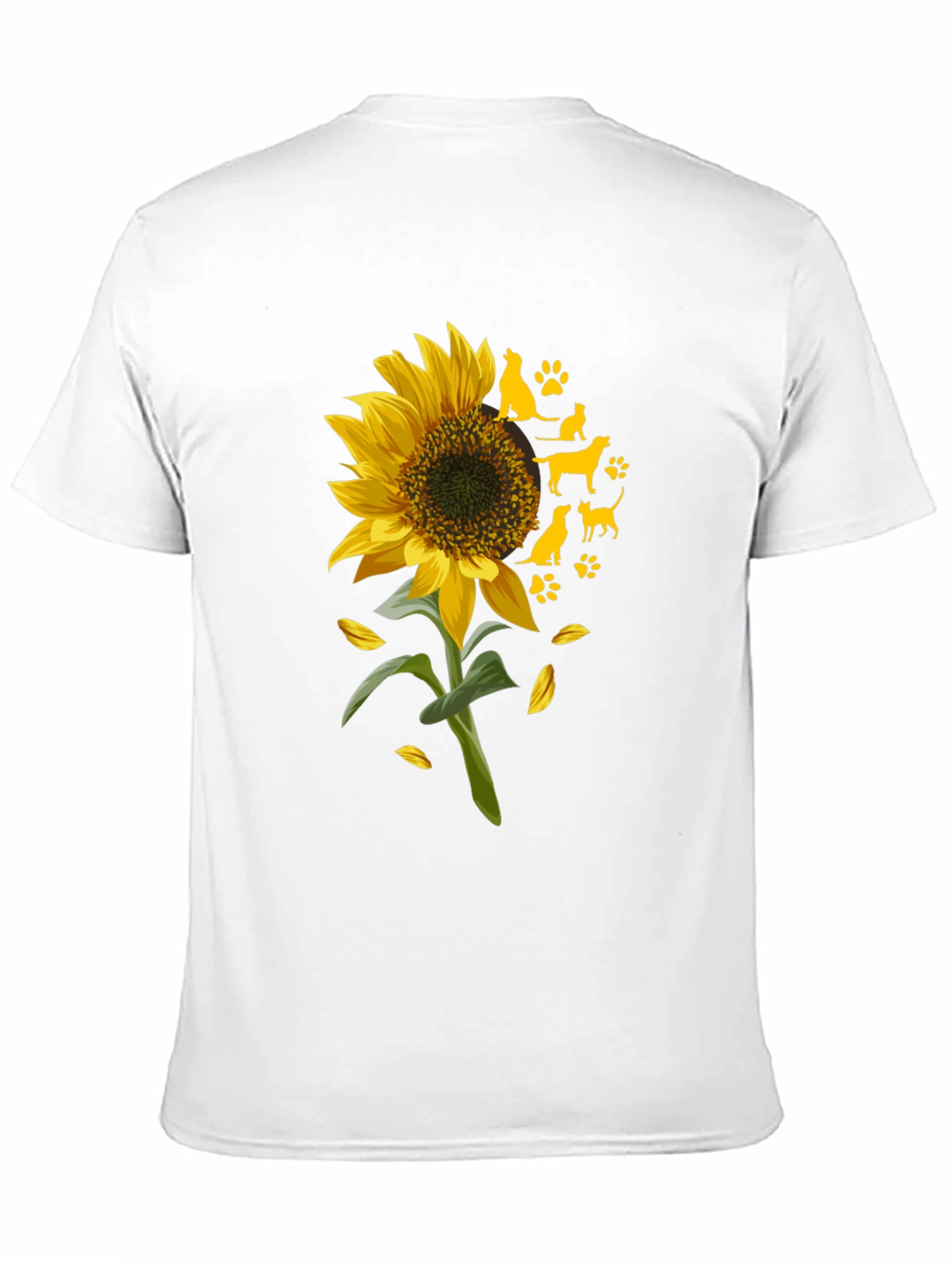 Sunflower & Dog Silhouette Graphic Tee