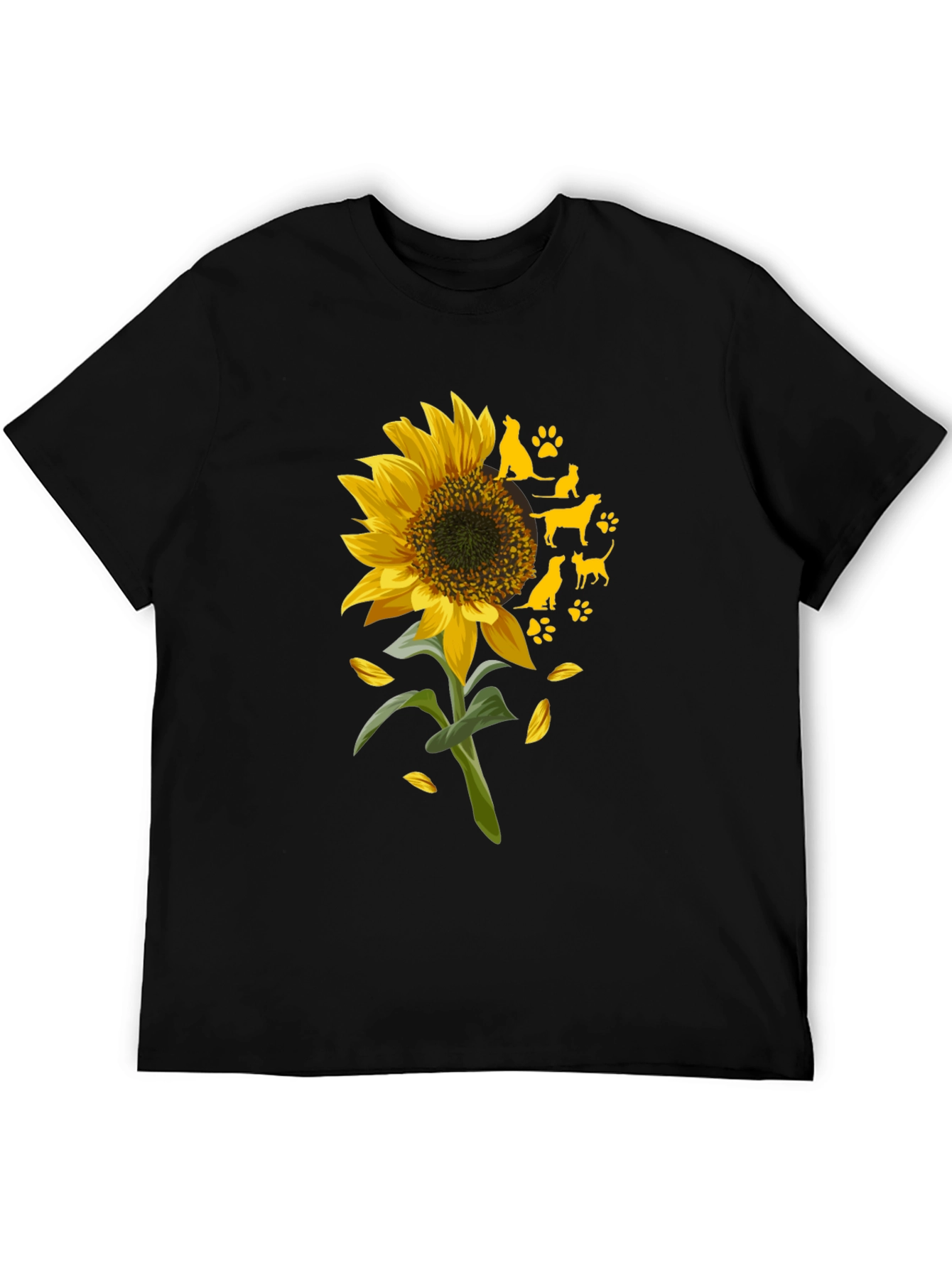 Sunflower & Dog Silhouette Graphic Tee