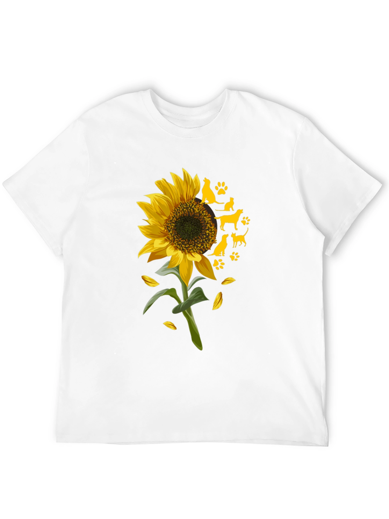 Sunflower & Dog Silhouette Graphic Tee