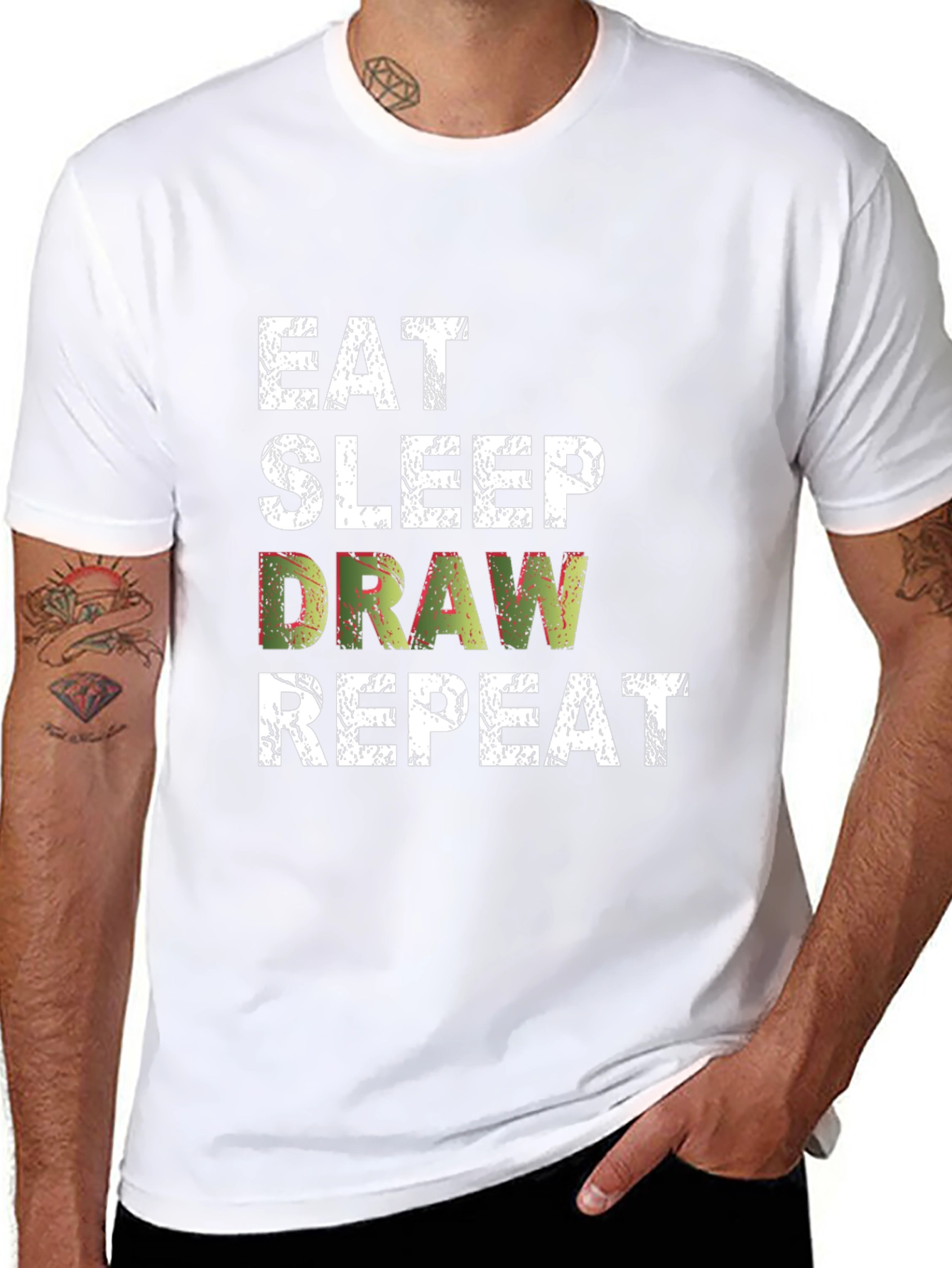 Eat Sleep Draw Repeat Graphic Tee