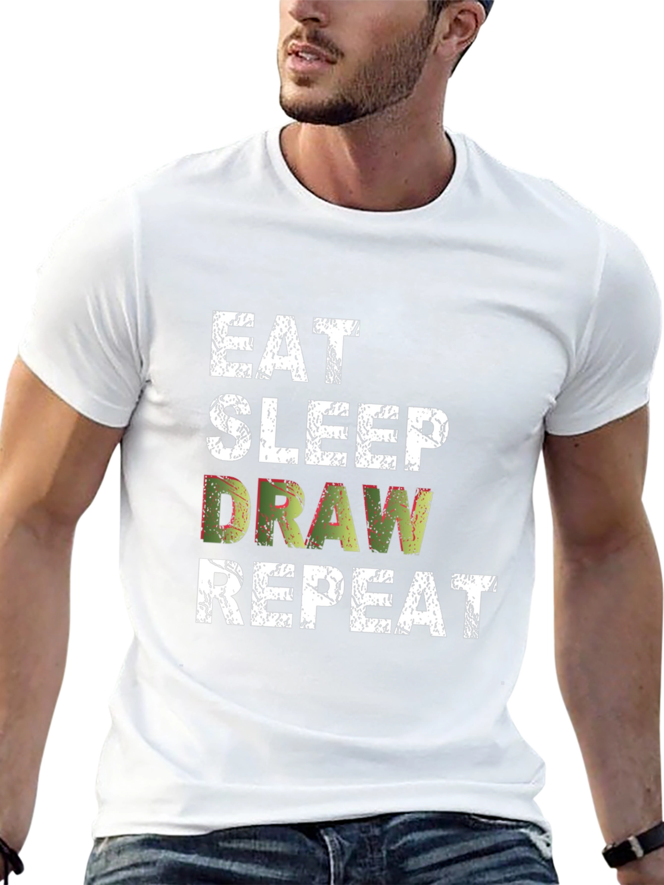 Eat Sleep Draw Repeat Graphic Tee