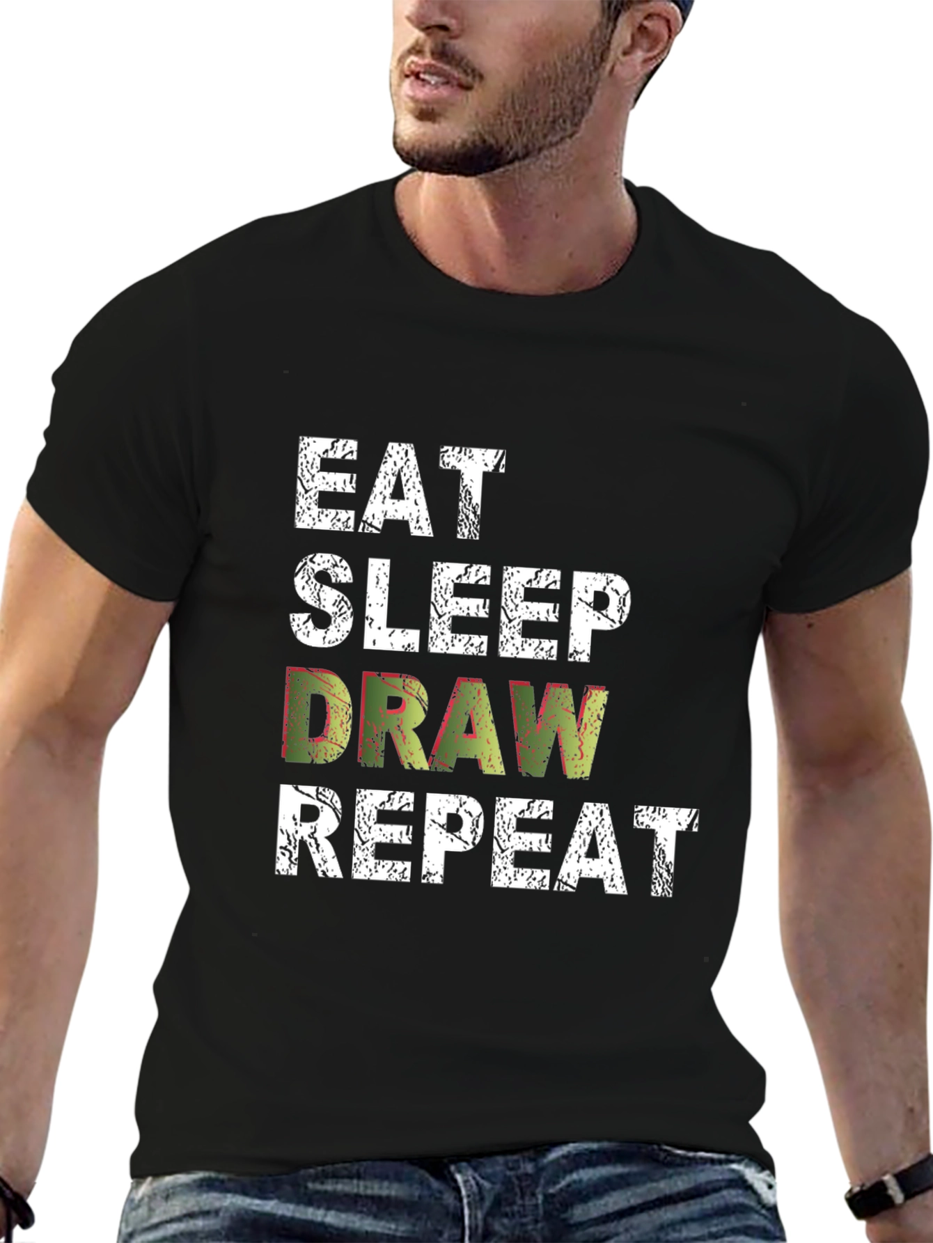 Eat Sleep Draw Repeat Graphic Tee