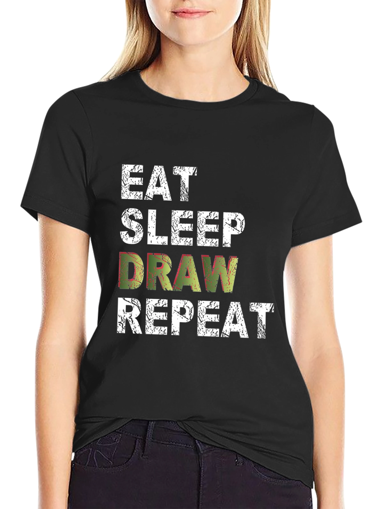 Eat Sleep Draw Repeat Graphic Tee