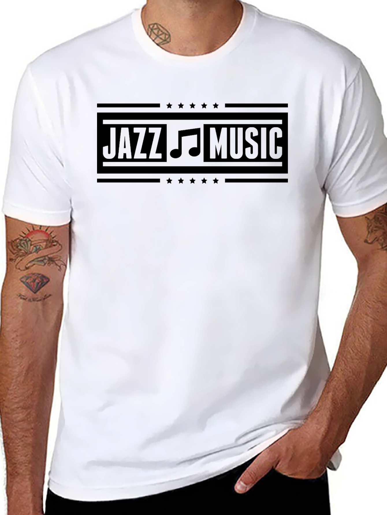 Jazz Music Black Graphic Tee