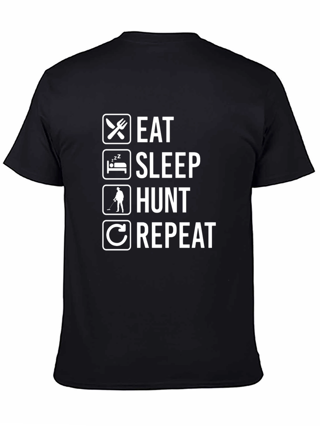 Eat Sleep Hunt Repeat T-Shirt - Black Hunting Tee
