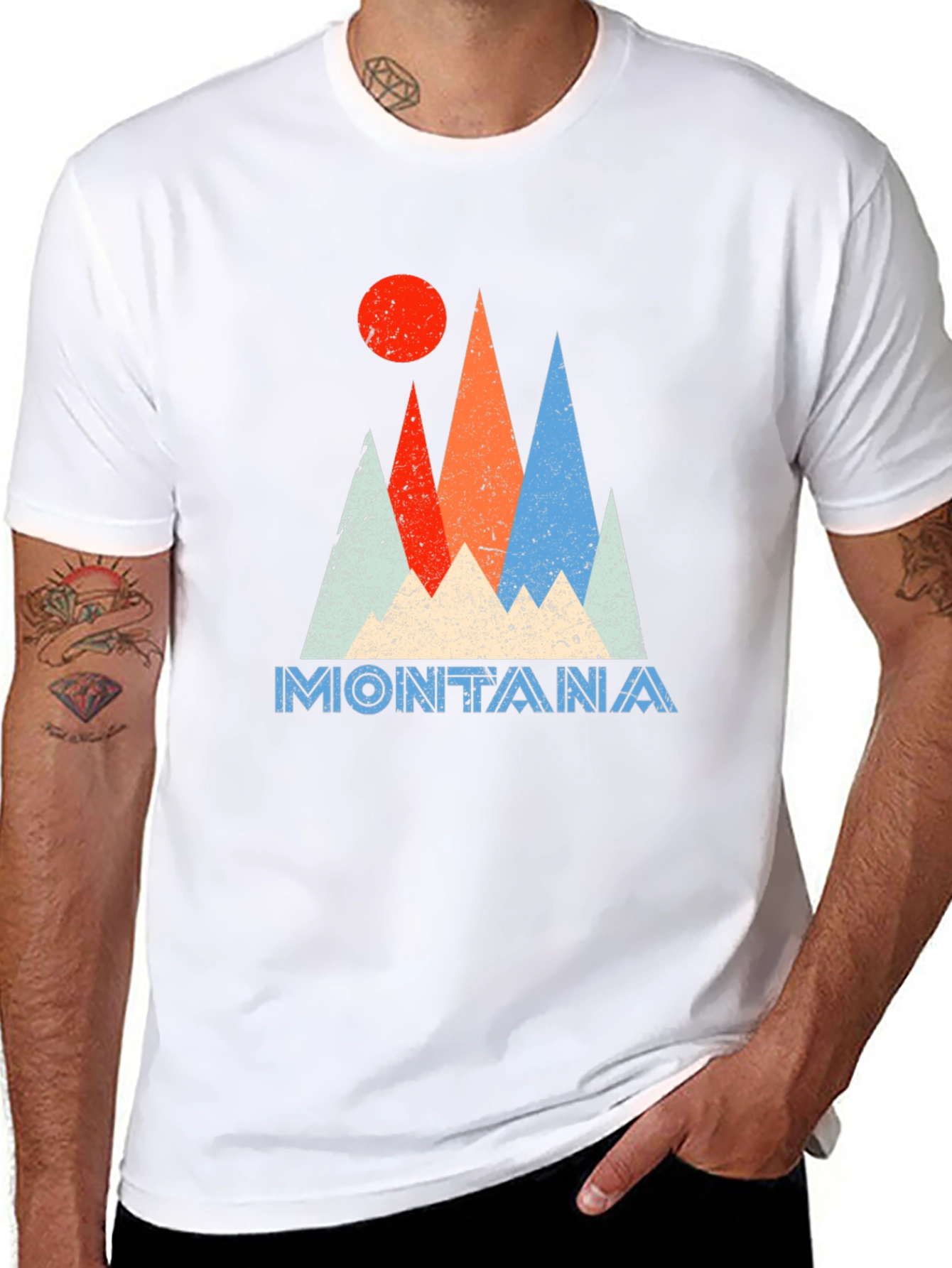 Montana Graphic Tee Retro Mountain T-Shirt