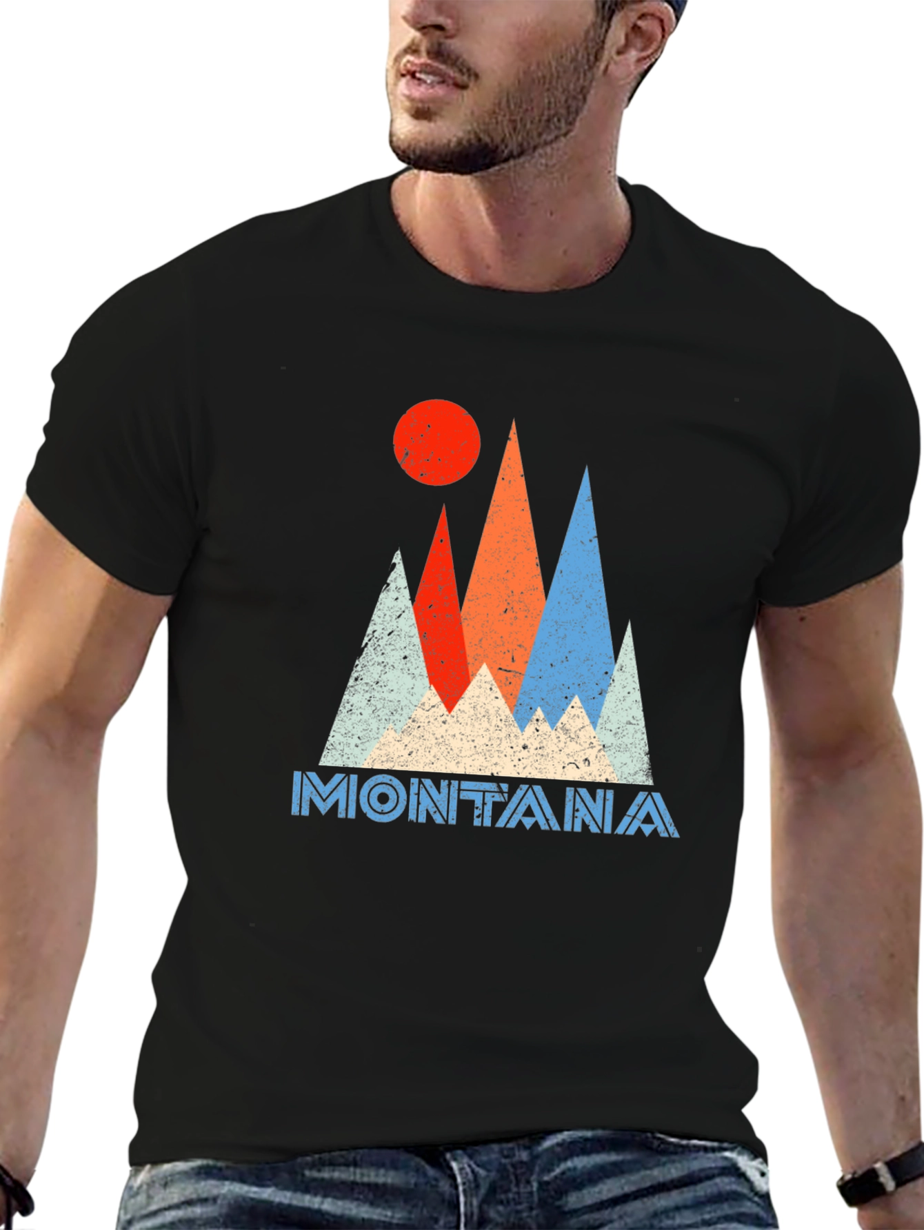 Montana Graphic Tee Retro Mountain T-Shirt