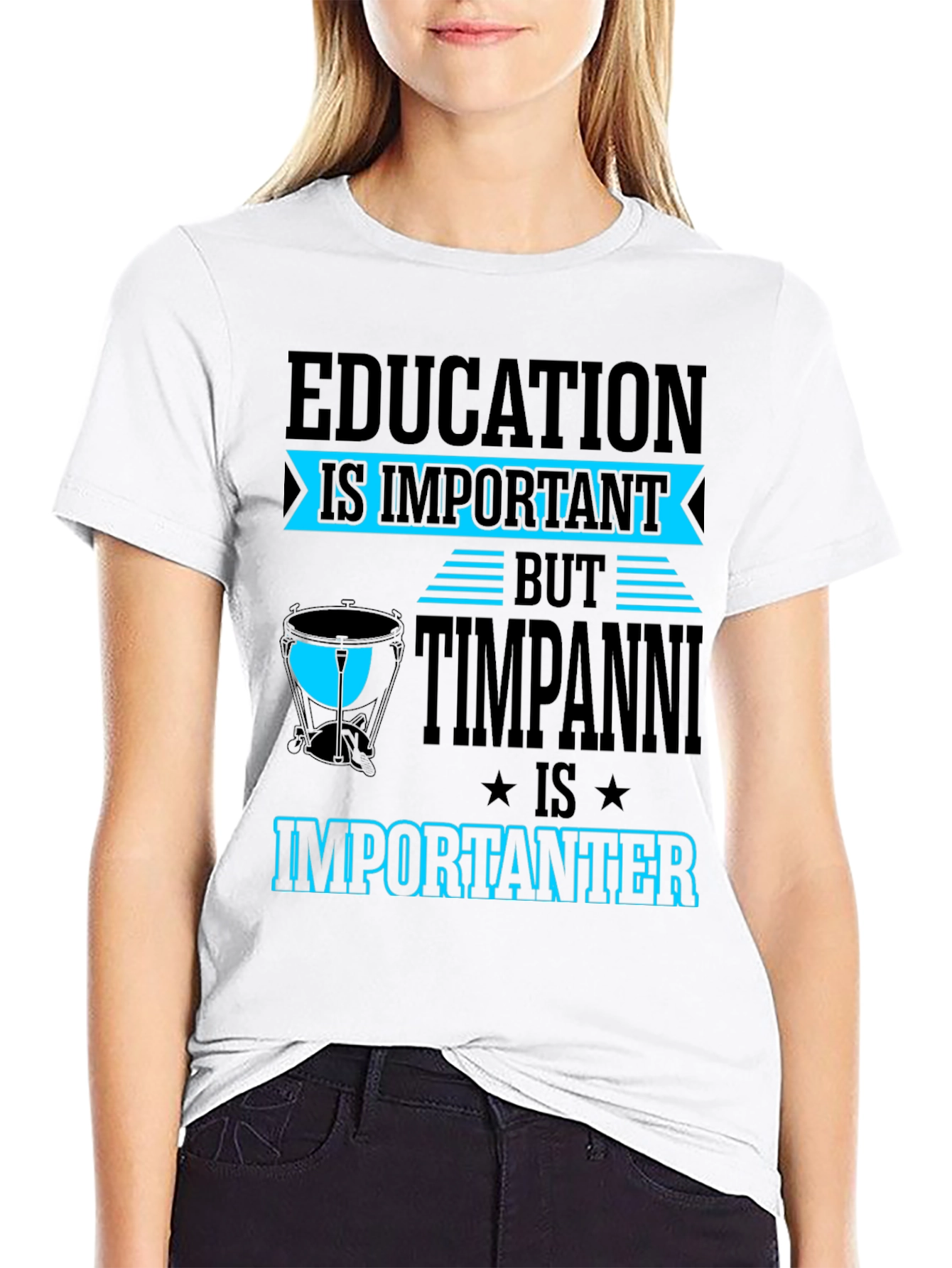 Education vs Timpani T-Shirt - Musician Humor Tee