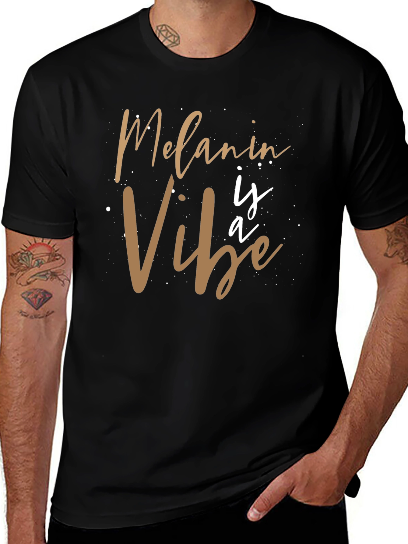 Melanin Vibe Graphic Tee - Black Casual T-Shirt