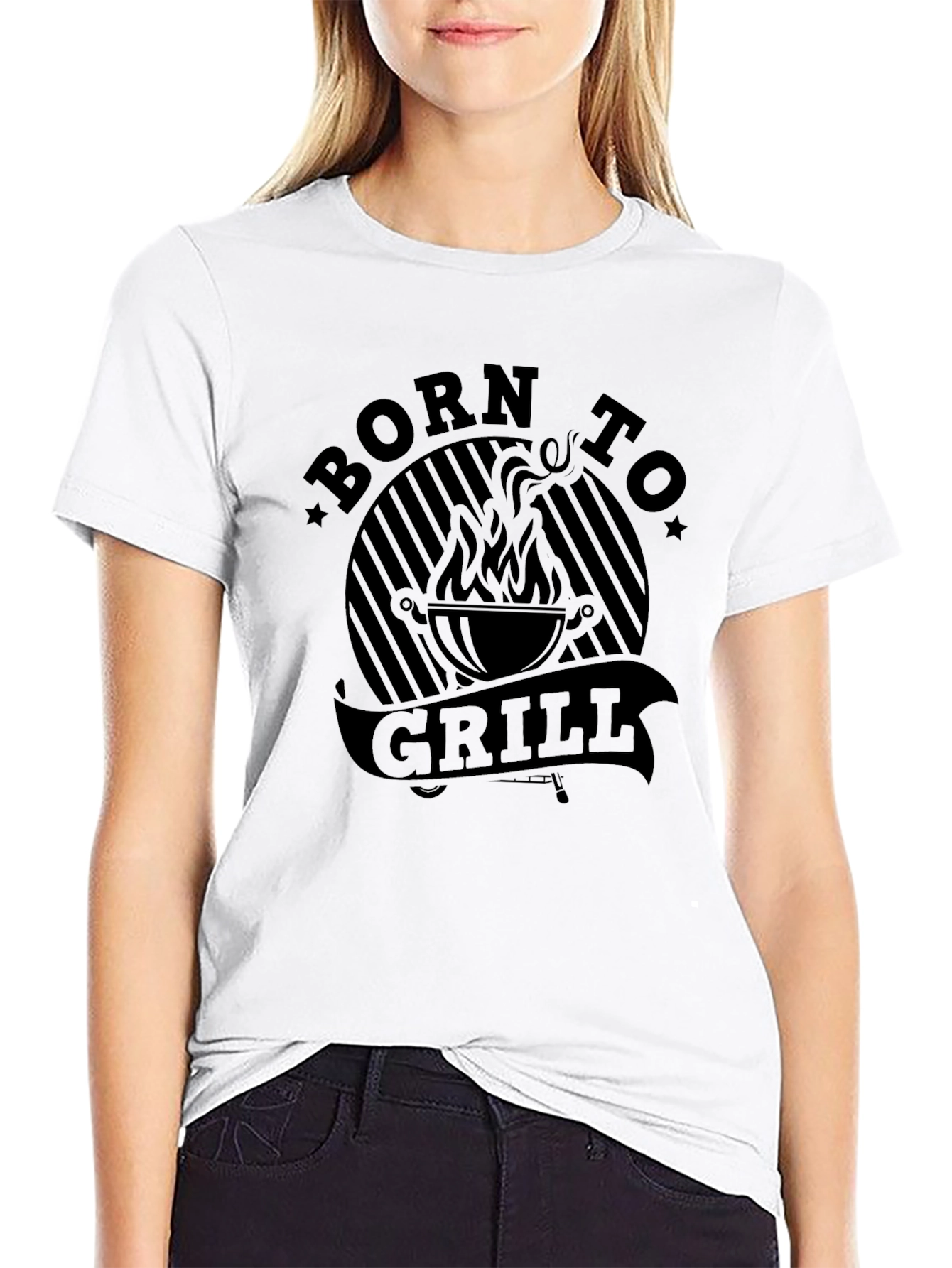 Born To Grill Black Graphic T-Shirt