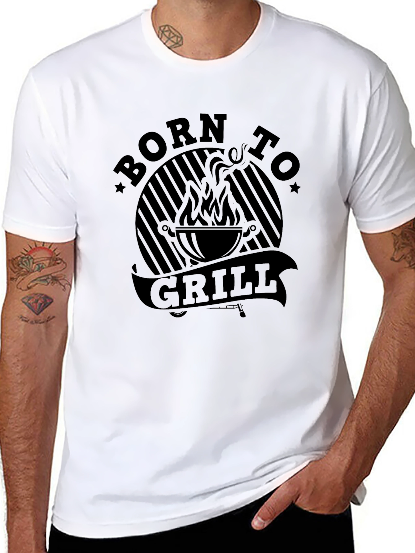 Born To Grill Black Graphic T-Shirt