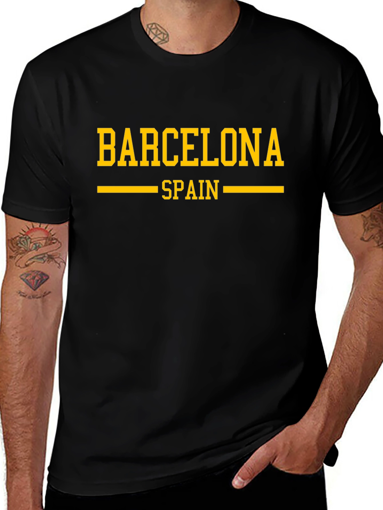 Barcelona Spain Black T-Shirt