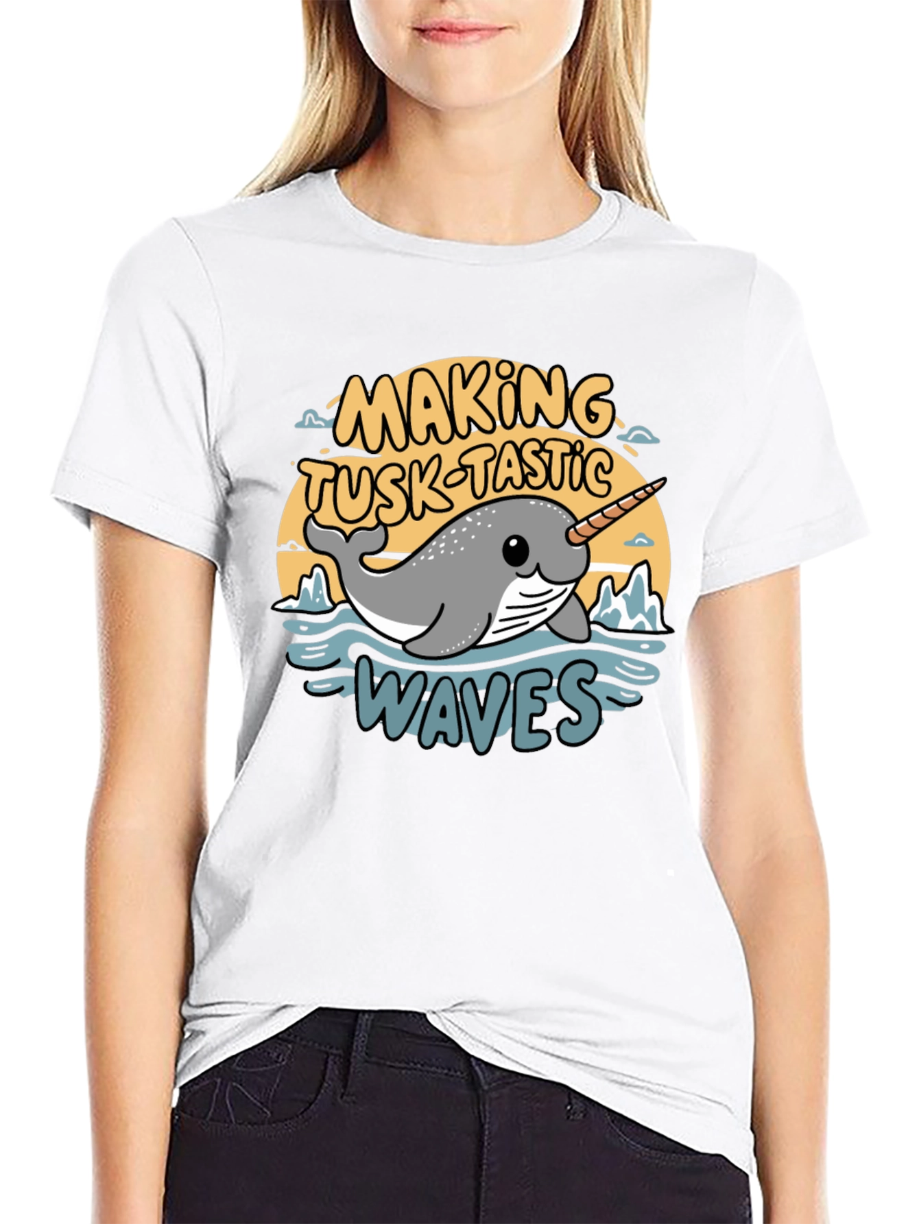 Narwhal Tusk-Tastic Waves Graphic Tee