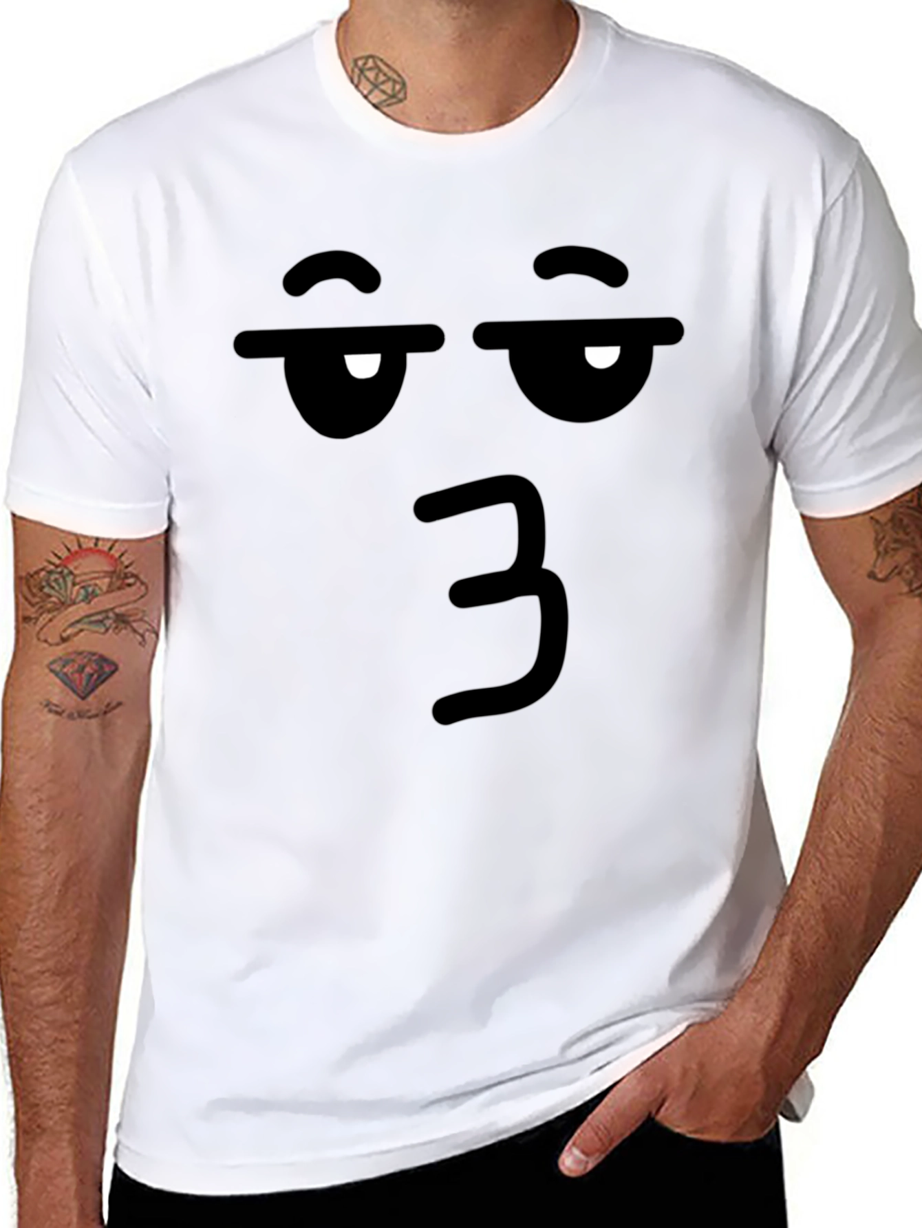Funny Face Emoji Black T-Shirt