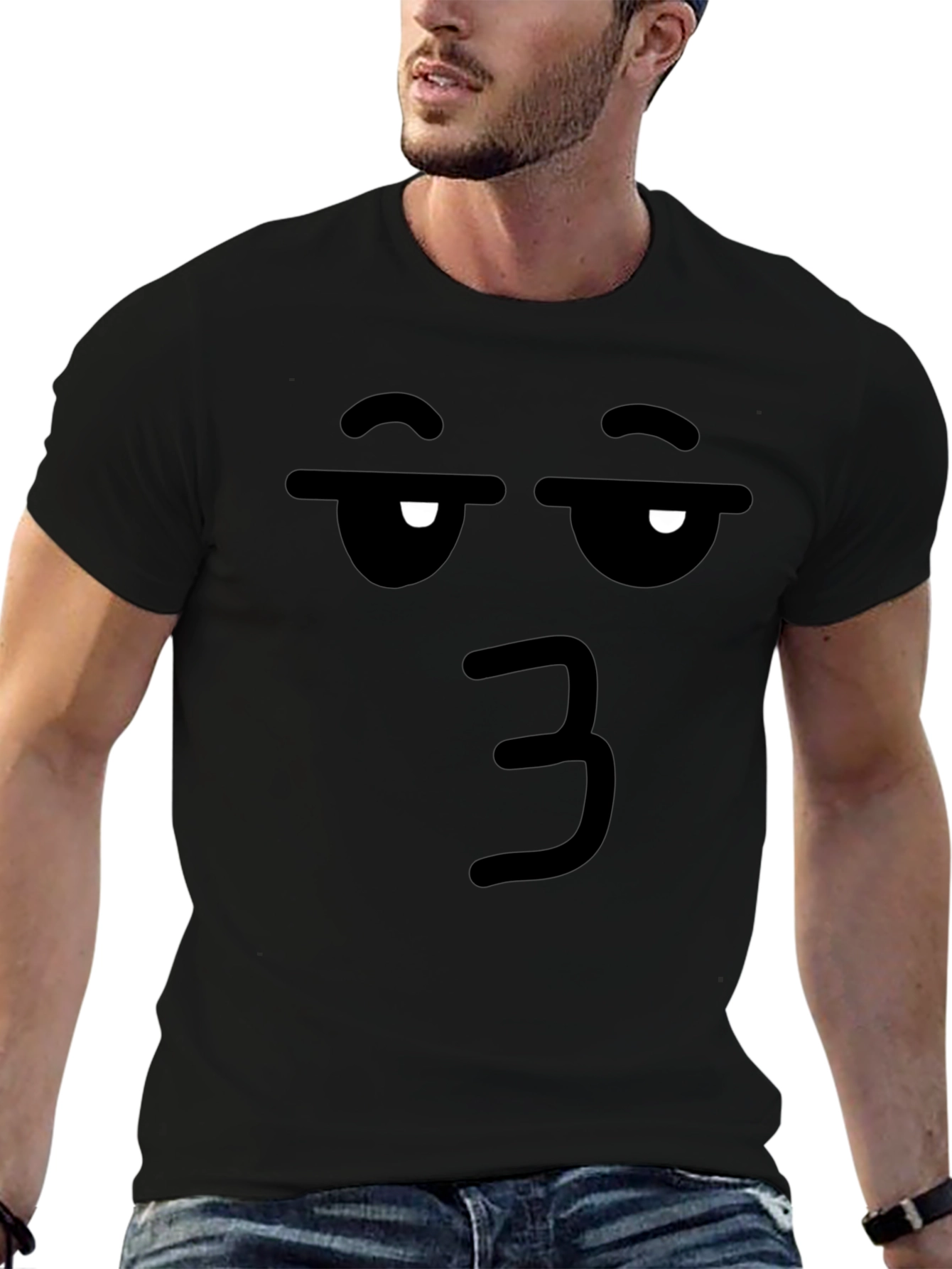 Funny Face Emoji Black T-Shirt