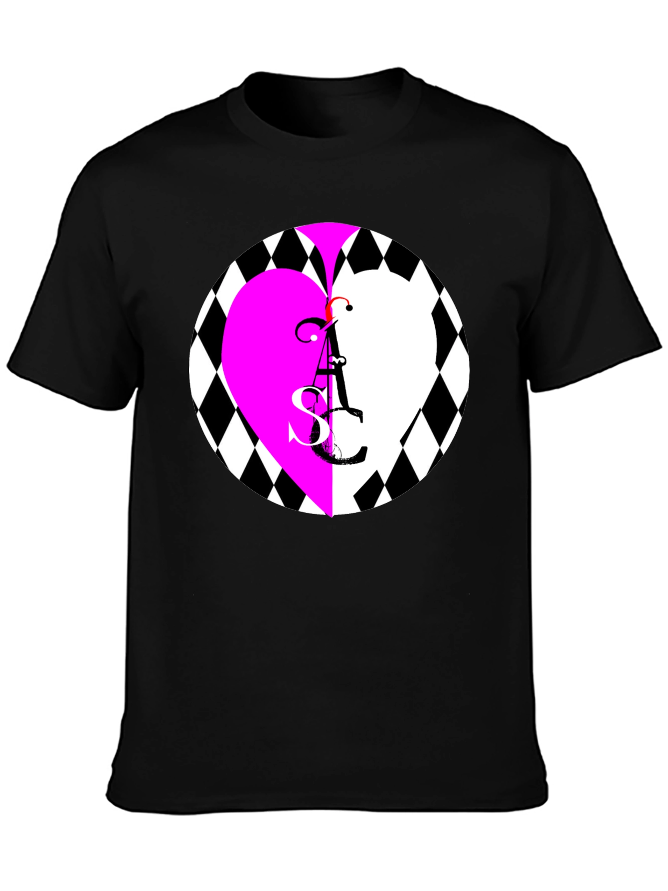 Heart ASC Graphic Black T-Shirt