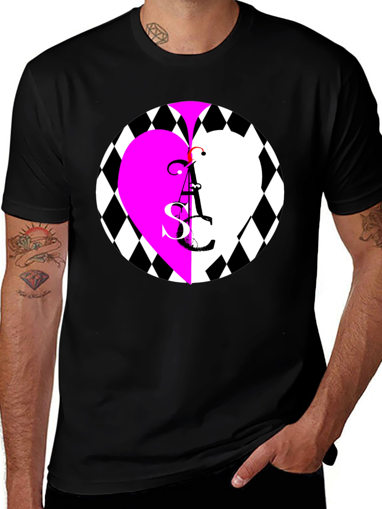 Heart ASC Graphic Black T-Shirt