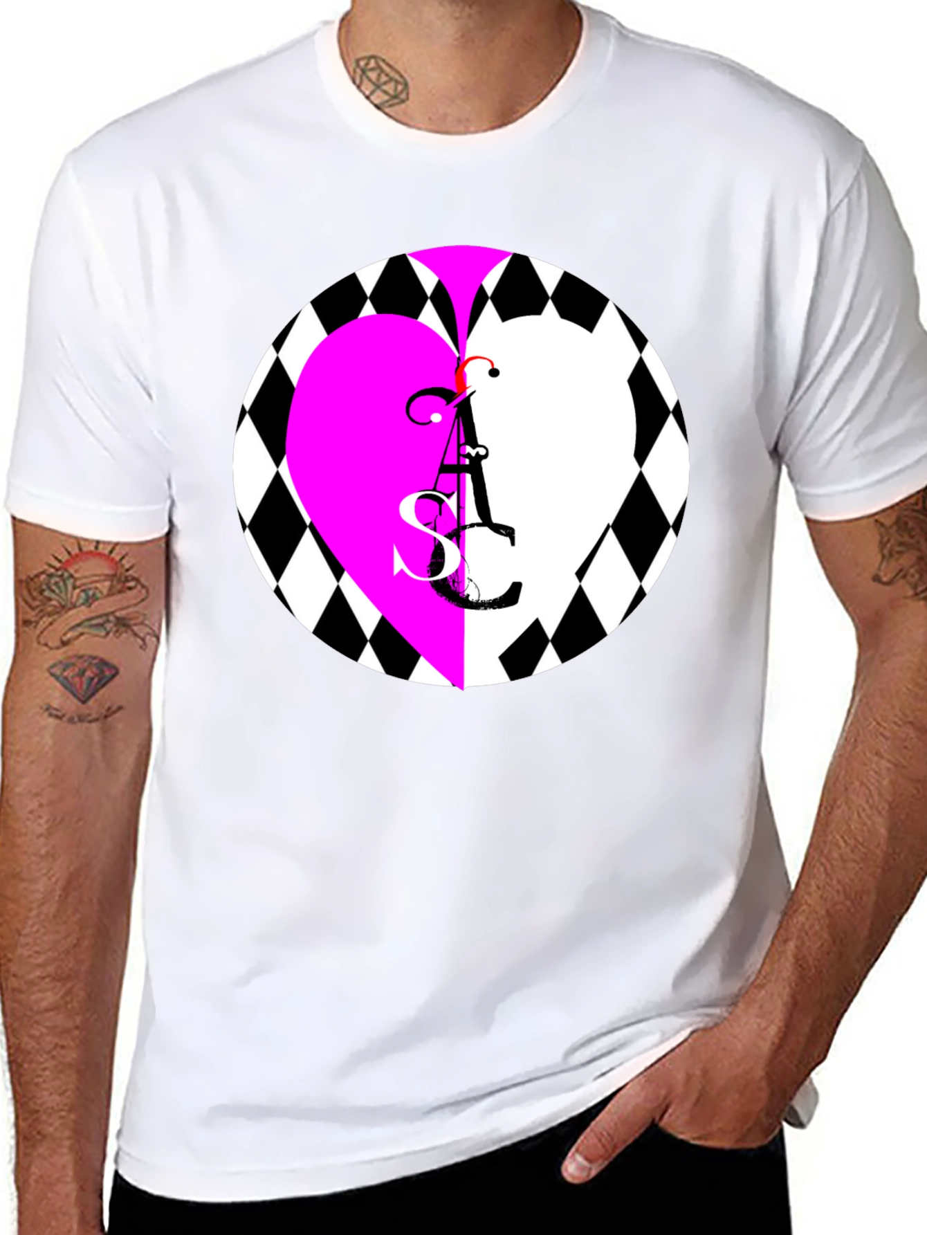 Heart ASC Graphic Black T-Shirt
