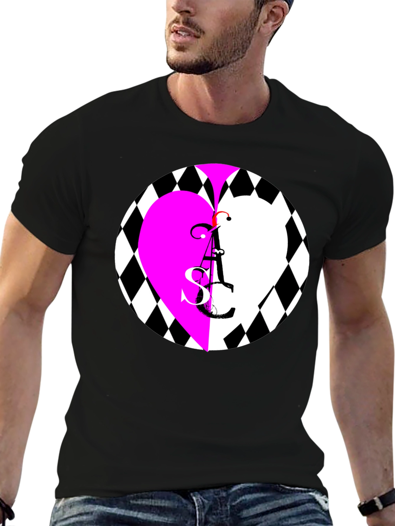 Heart ASC Graphic Black T-Shirt