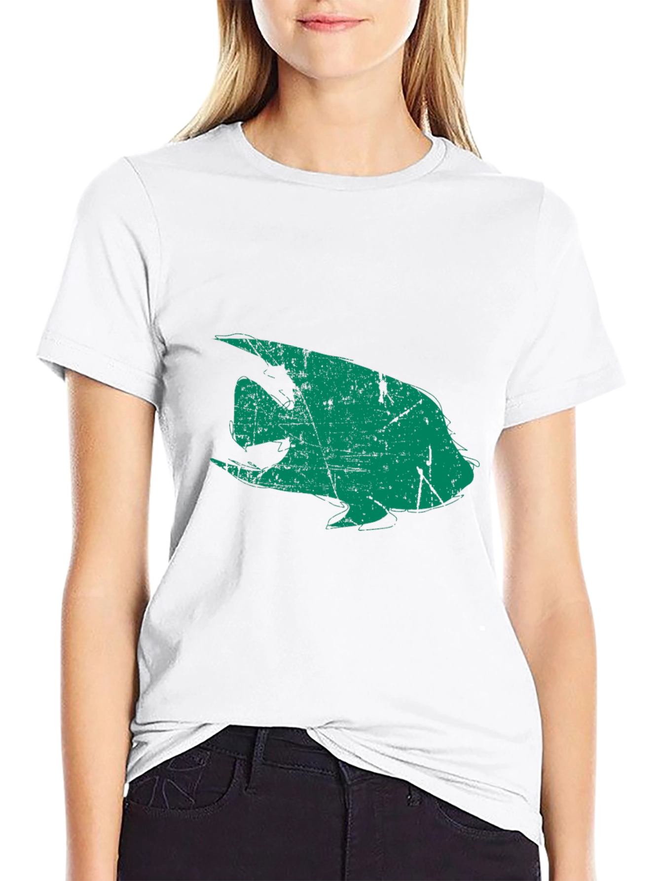 Retro Angelfish Graphic Black T-Shirt