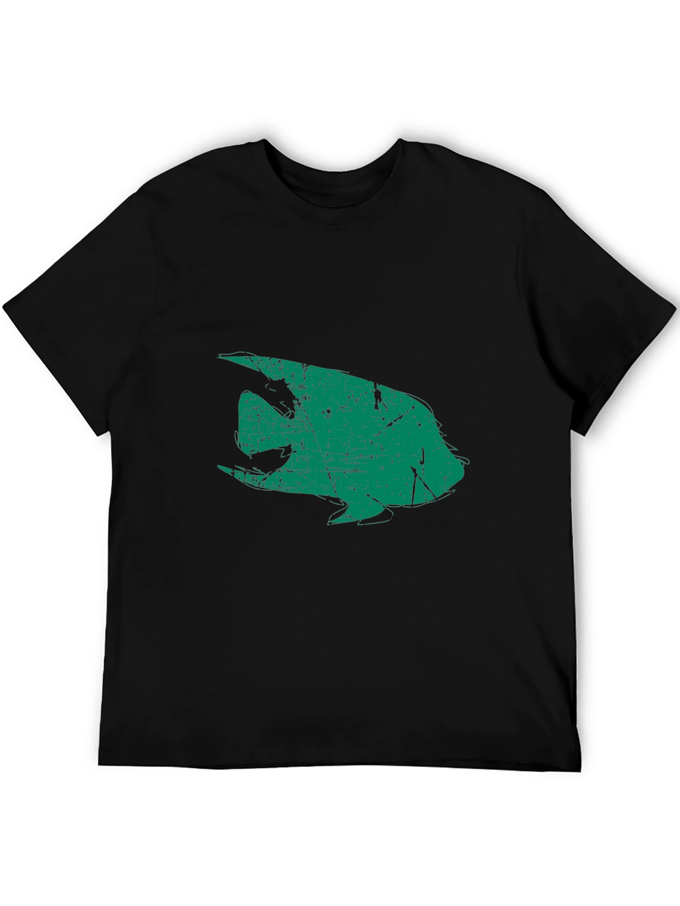 Retro Angelfish Graphic Black T-Shirt