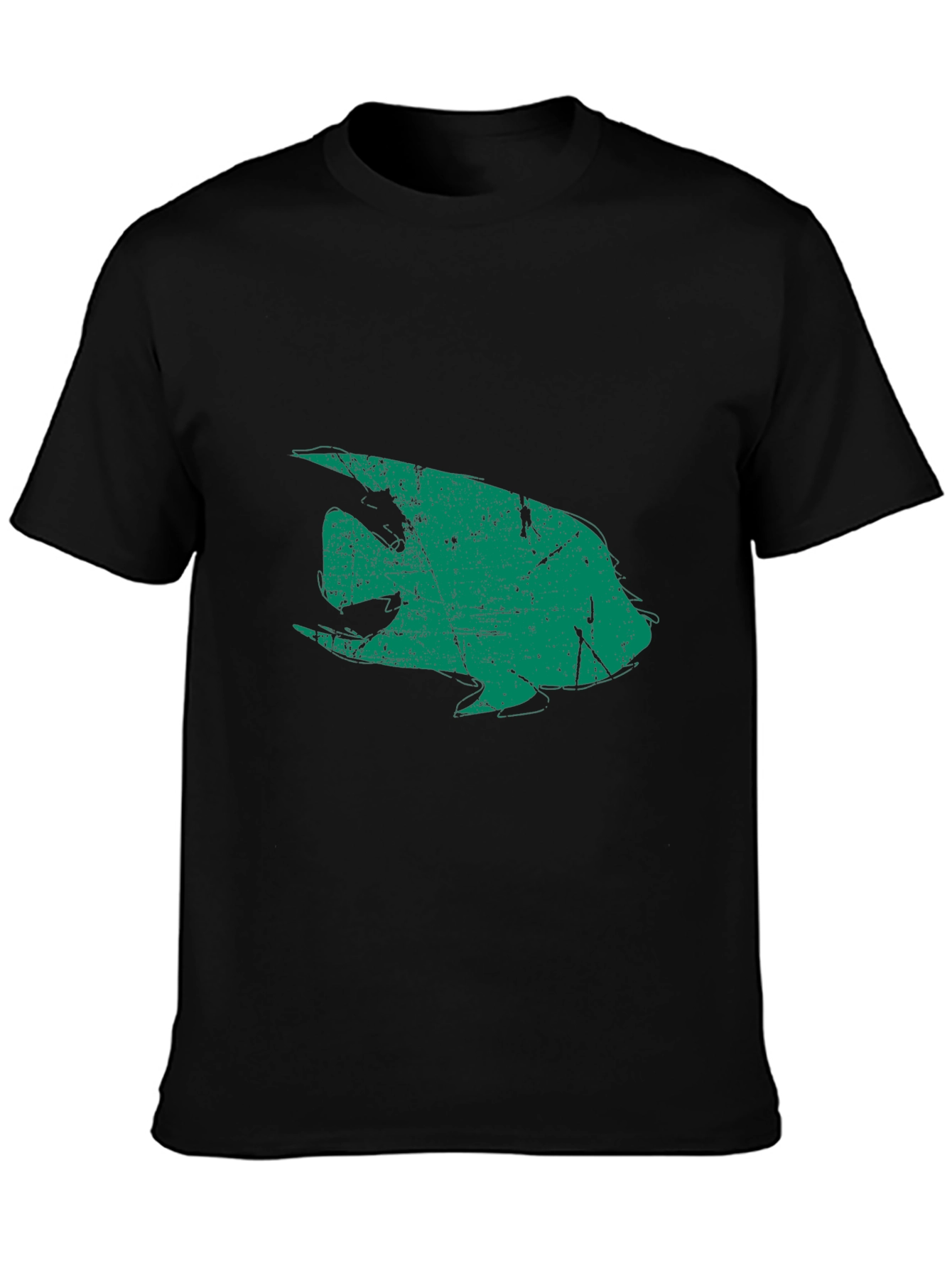 Retro Angelfish Graphic Black T-Shirt