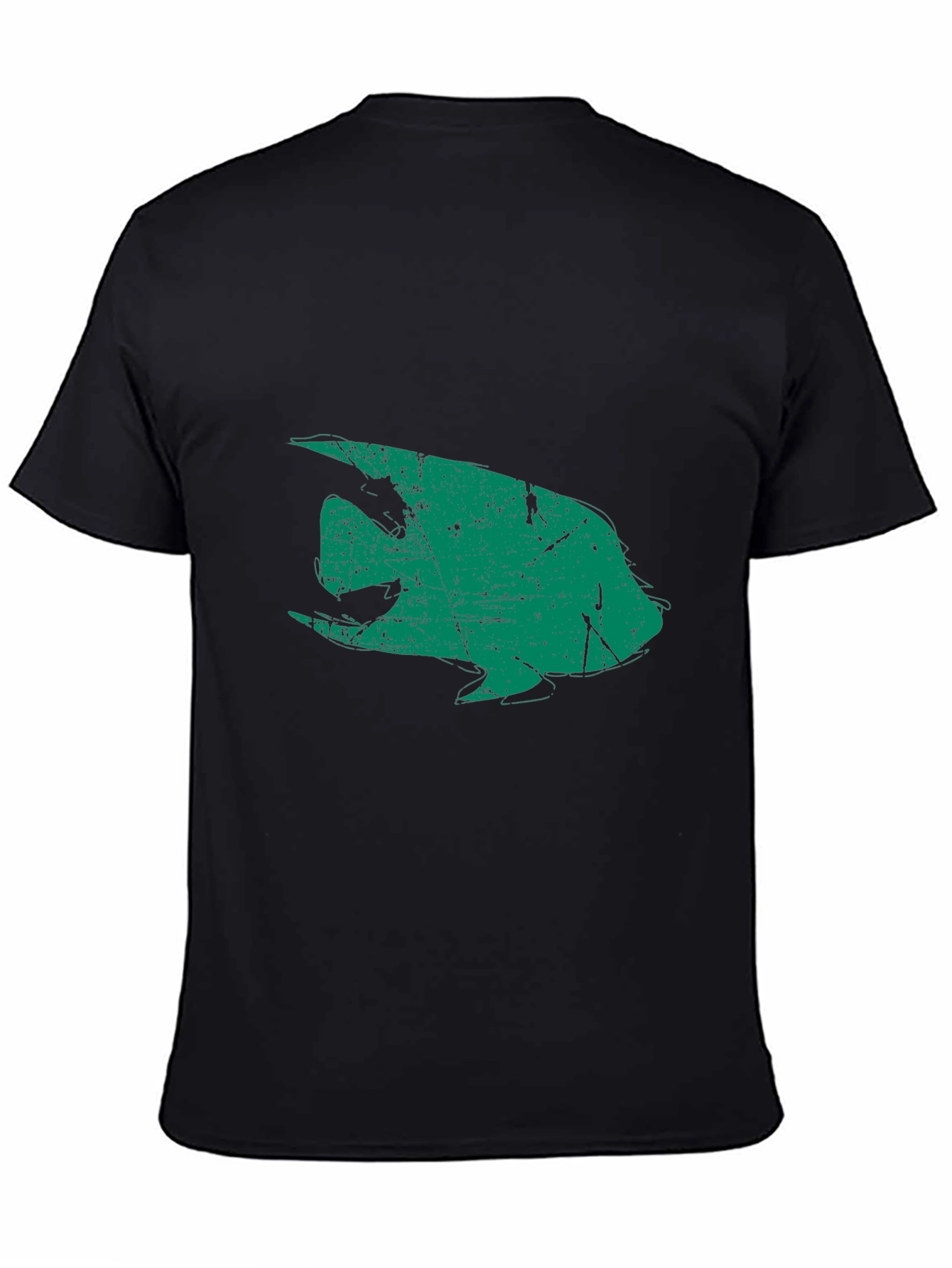 Retro Angelfish Graphic Black T-Shirt