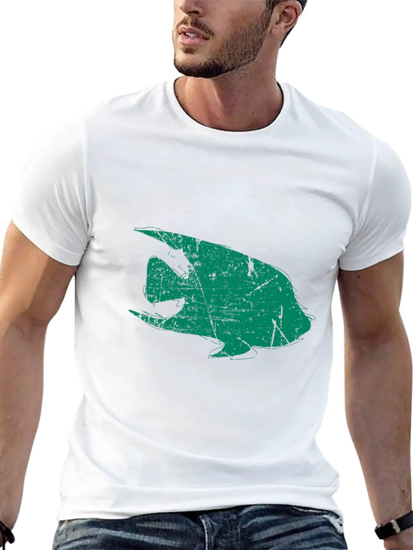 Retro Angelfish Graphic Black T-Shirt